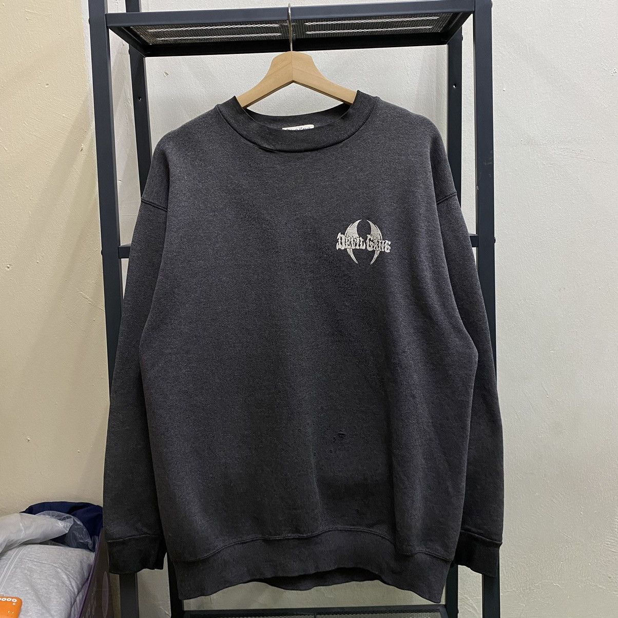 Japanese Brand VINTAGE Devil Cane Cross Chrome Hearts Inspired Sweatshirts Size US L / EU 52-54 / 3 - 2 Thumbnail