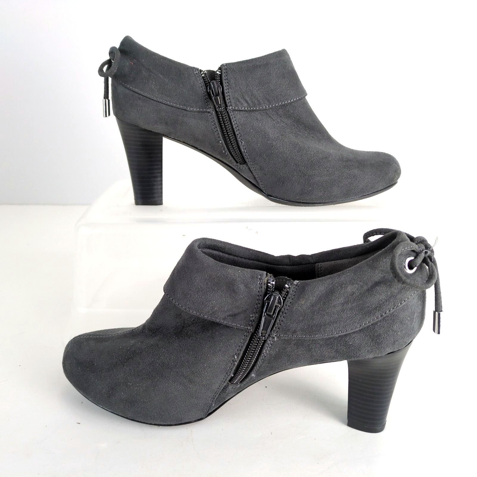 Other Coach And Four Gray Microfiber Suede 3" Heel Ankle Booties Size US 8 / IT 38 - 3 Thumbnail