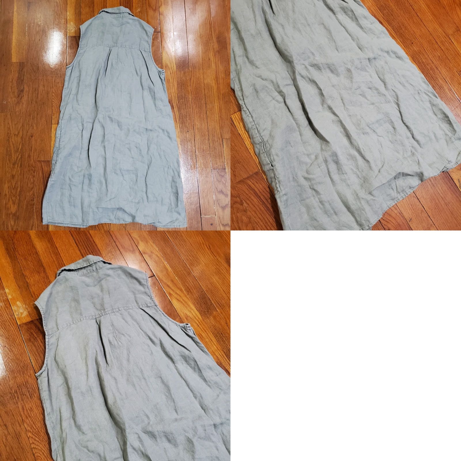 Vintage VINTAGE Adrienne Vittadini Linen Dress Womens Green Button Down Midi Coastal Med Size M / US 6-8 / IT 42-44 - 8 Thumbnail