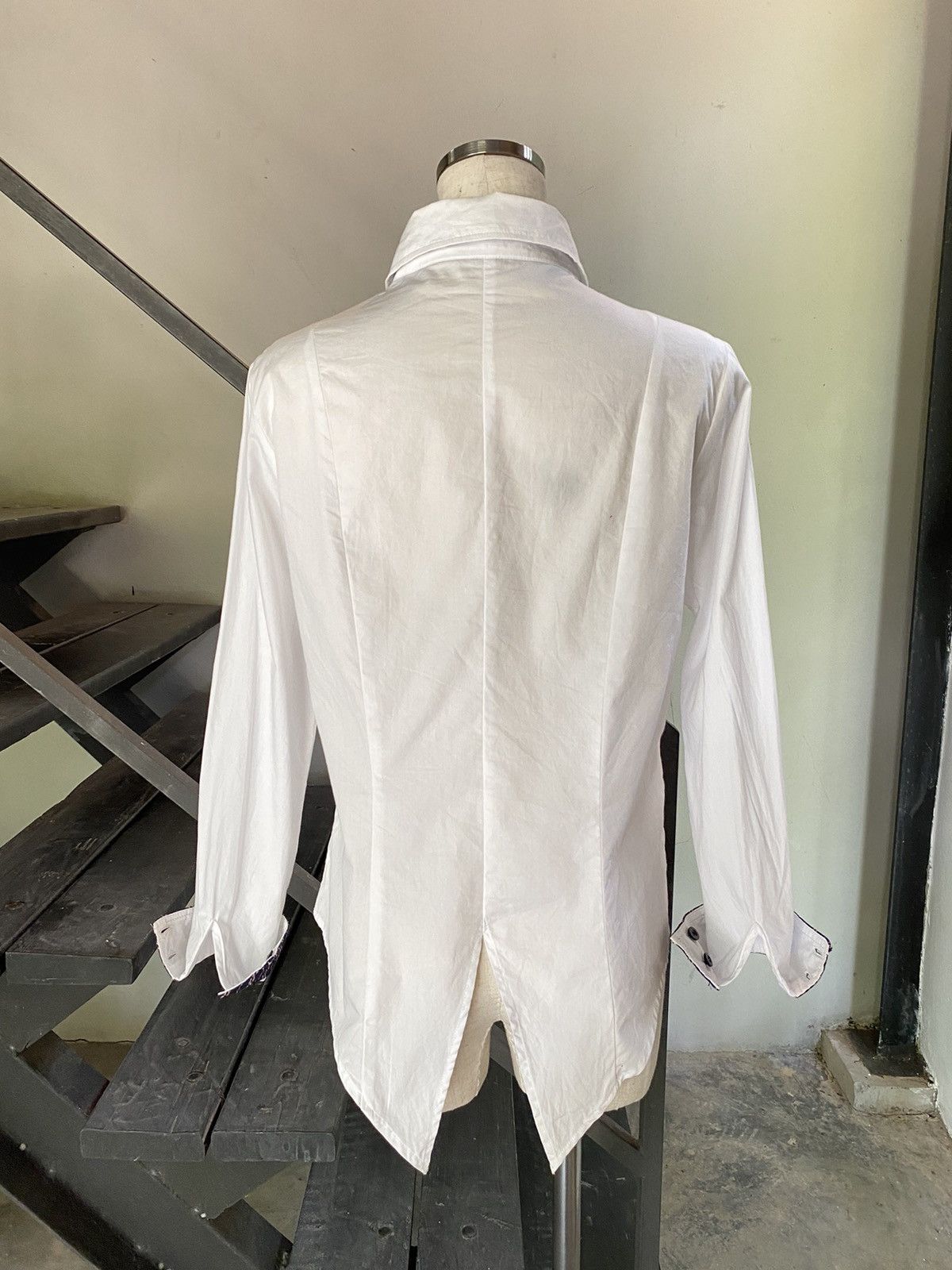 Japanese Brand PEACE NOW Punk Y2K Asymmetrical Hem White Shirt Size S / US 4 / IT 40 - 2 Thumbnail