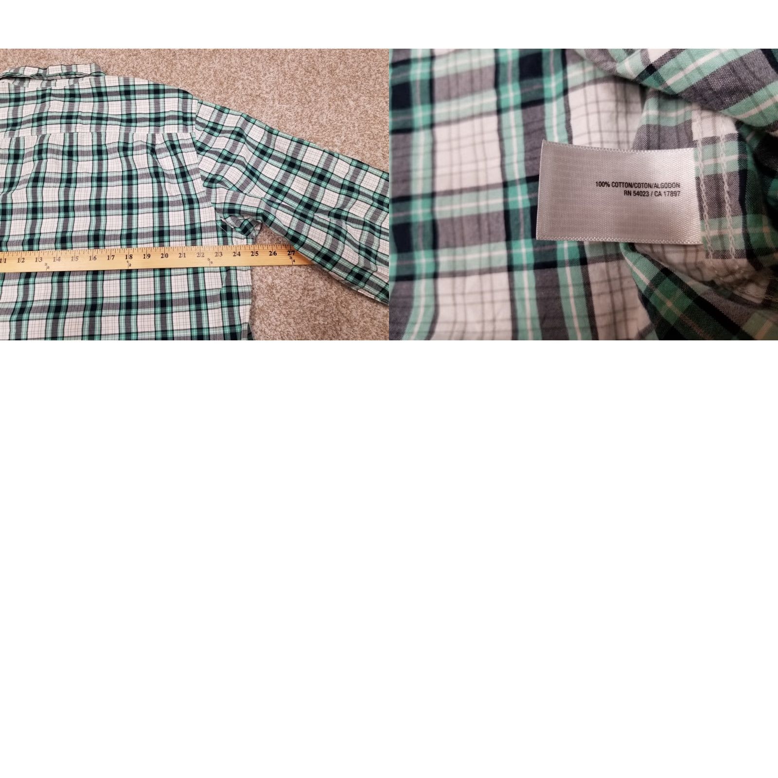 Old Navy VINTAGE Old Navy The Classic Shirt Mens XL Green Plaid Long Sleeve Button-Down Size US XL / EU 56 / 4 - 8 Thumbnail