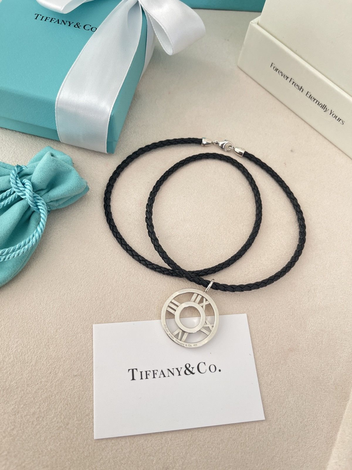 Tiffany & Co. Tiffany & Co. Atlas Charm on Leather Cord sz. 19.5 NEW Size ONE SIZE - 4 Thumbnail