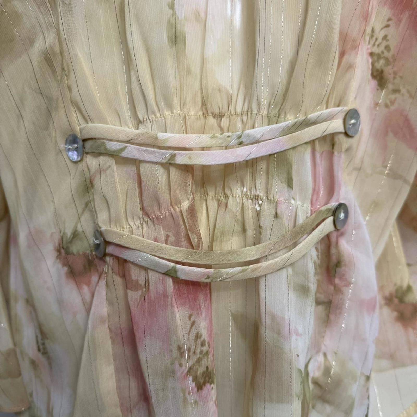 Designer Y2k coquette fairy floral sheer blouse ruffle sleeves Size XL / US 12-14 / IT 48-50 - 5 Thumbnail