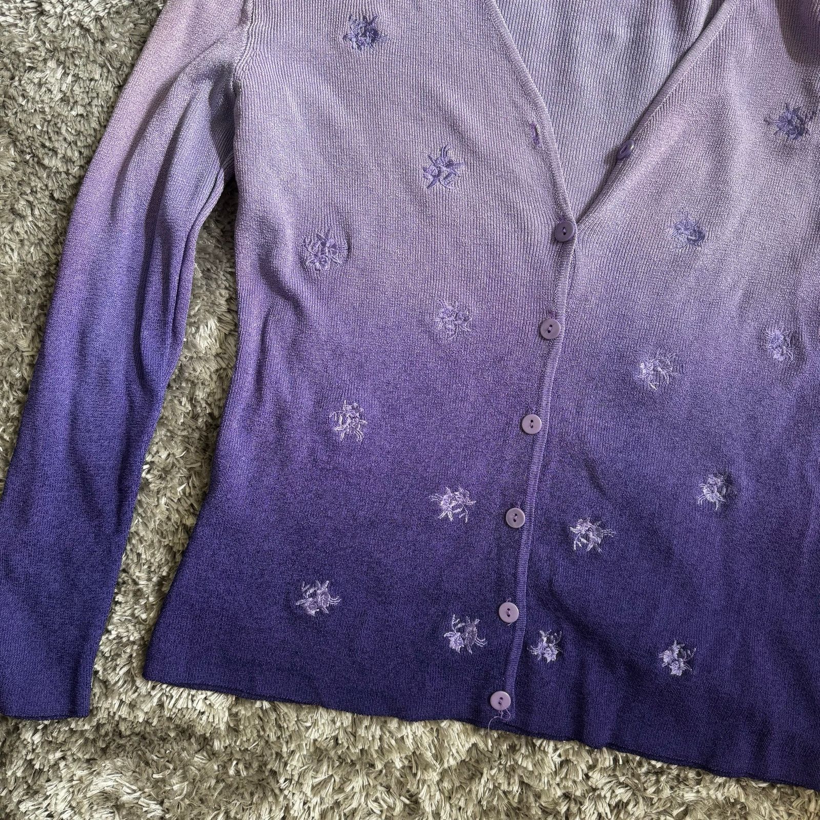 Vintage VTG 90s Bashecinq Tokyo Purple Ombre Cardigan Sweater Size 3 Size S / US 4 / IT 40 - 7 Thumbnail