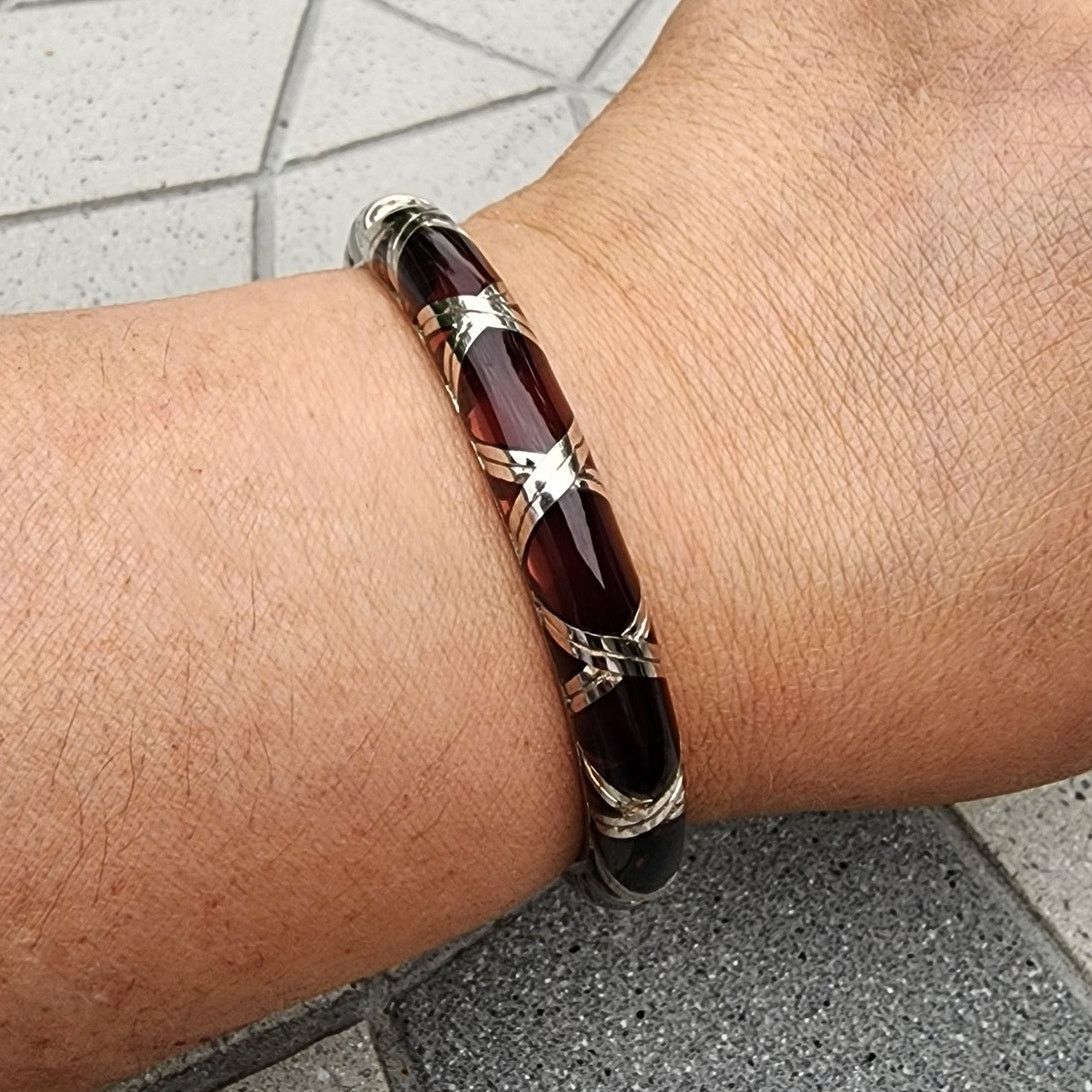 Designer Angelique De Paris Bamboo Thin Sterling Silver Bracelet Size ONE SIZE - 9 Thumbnail
