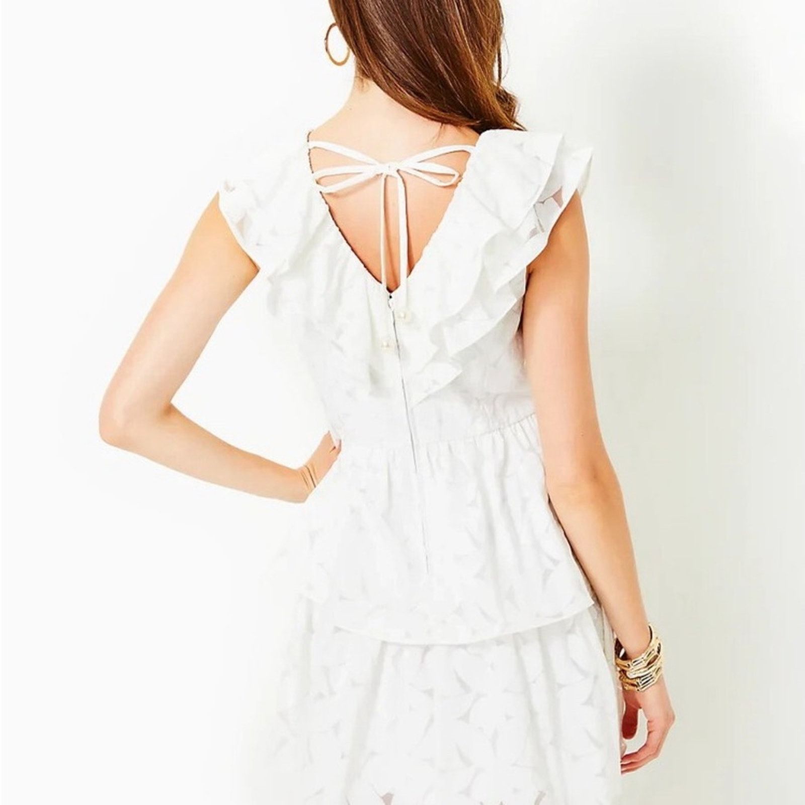 Lilly Pulitzer Lilly Pulitzer $278 Ritamarie White Ruffle Mini Dress 2 Size XS / US 0-2 / IT 36-38 - 11 Thumbnail