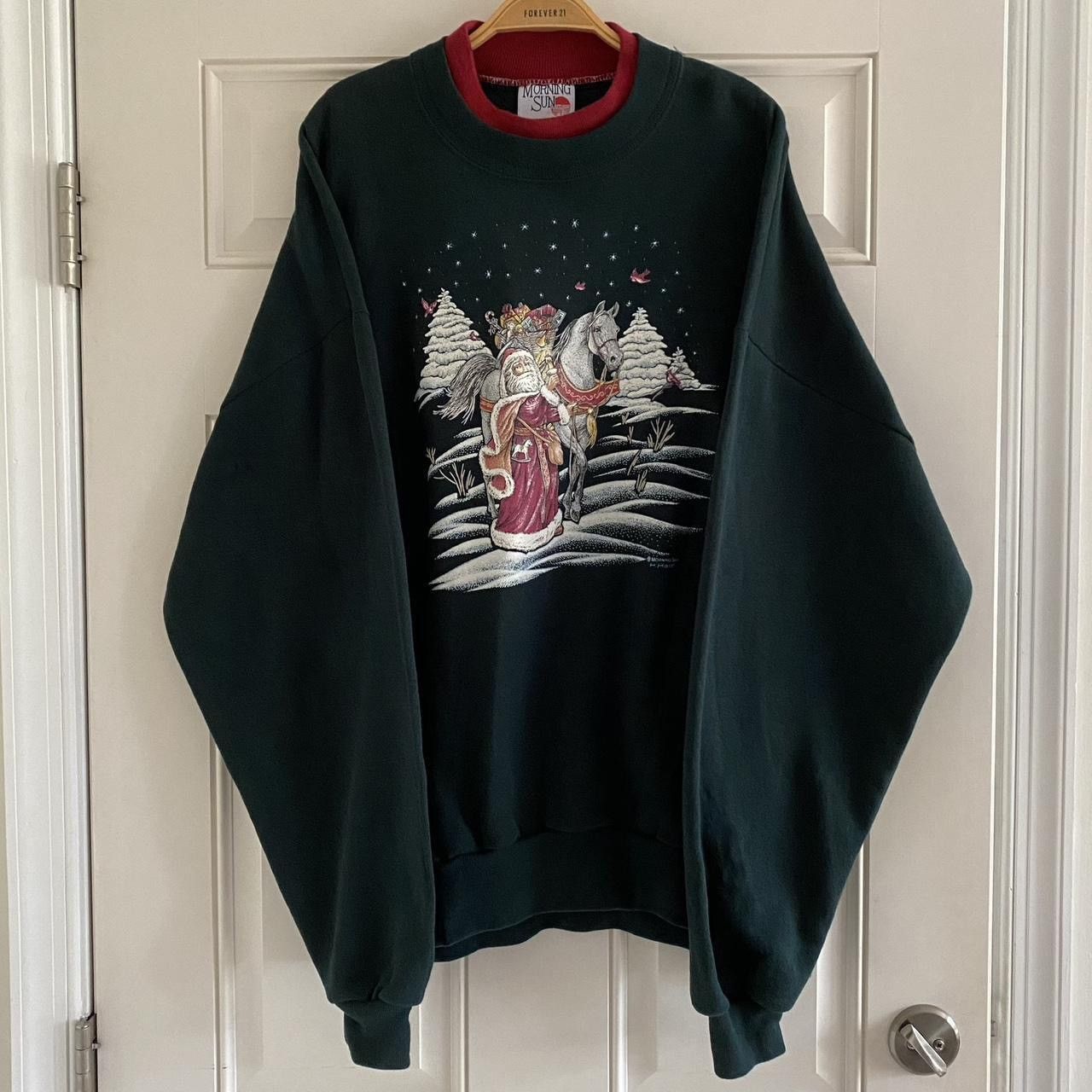 Vintage Vintage 90s Christmas Crewneck Sweatshirt Santa Novelty Red Size XXL / US 16-18 / IT 52-54 - 1 Thumbnail