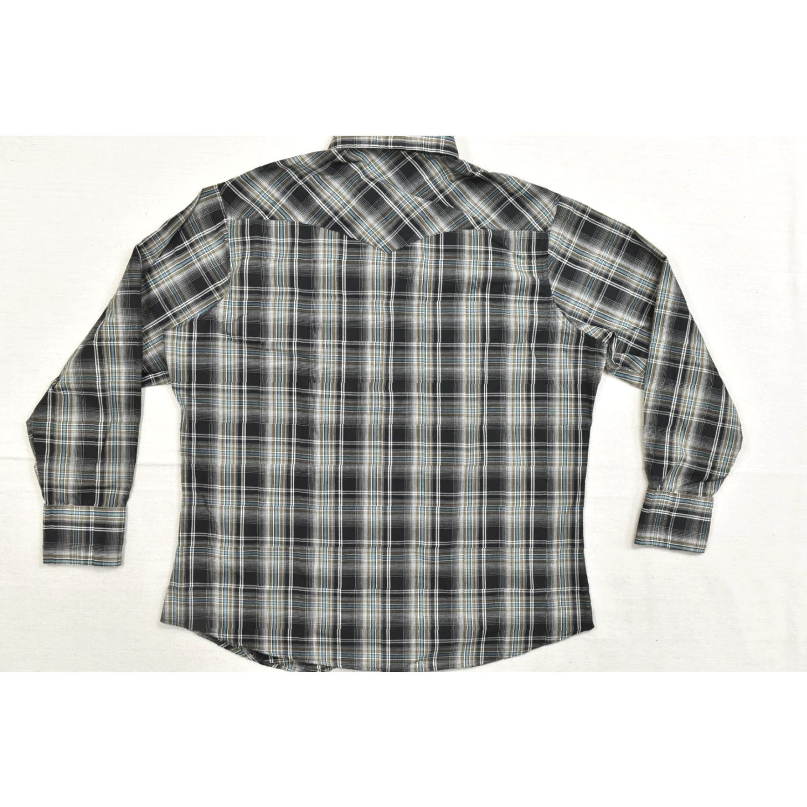 Wrangler Wrangler Western Fashion Snap Shirt Men XL Black Plaid Pearl Snap Long Sleeve Size US XL / EU 56 / 4 - 3 Thumbnail