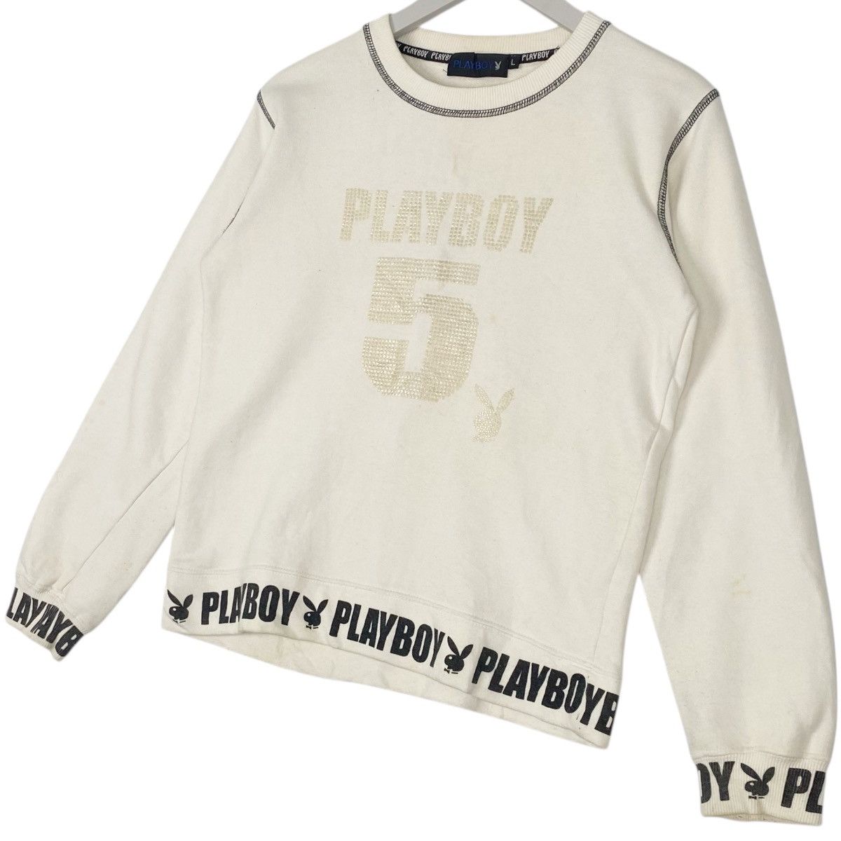 Other Vintage Playboy Bunny Shirts Beads Crewneck Sweatshirt White Size US L / EU 52-54 / 3 - 2 Thumbnail