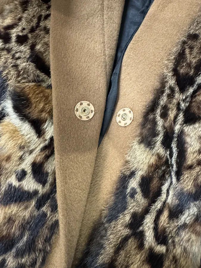 Just Cavalli Cavalli Leopard Fur Wool Camel Jacket Size XS / US 0-2 / IT 36-38 - 7 Thumbnail