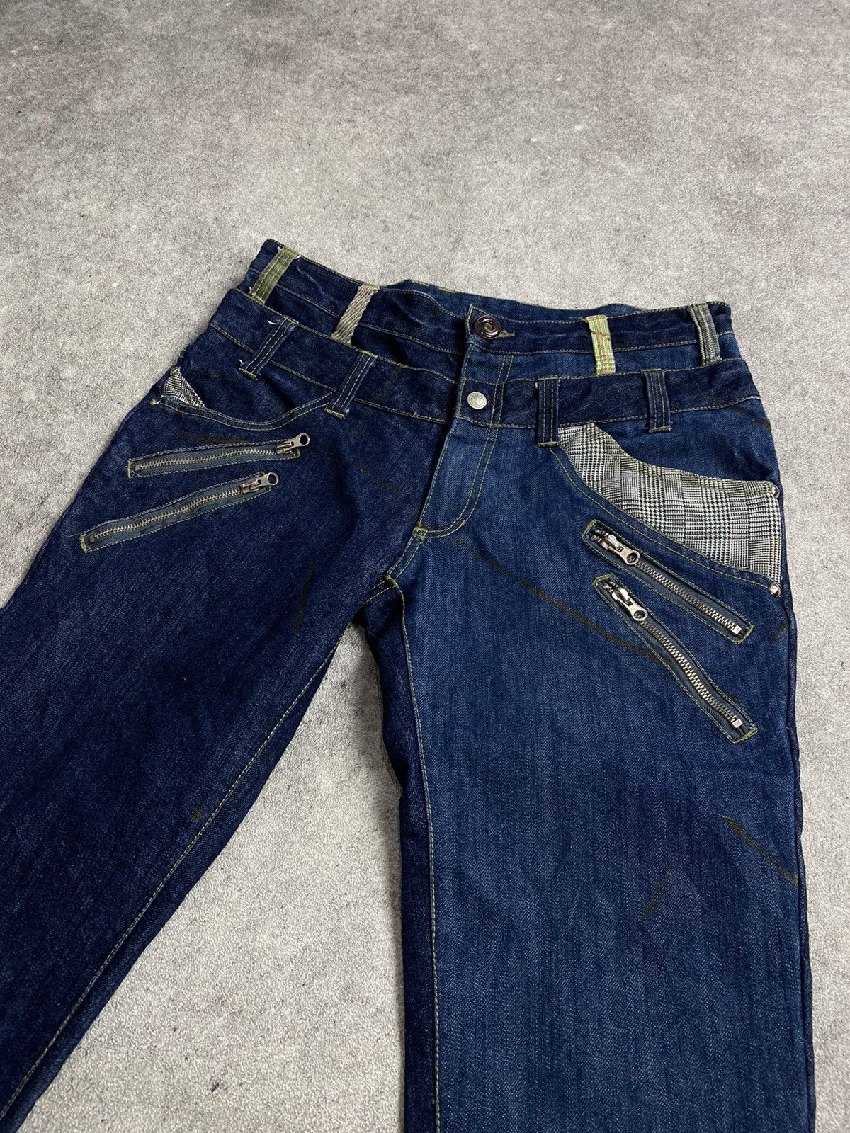 If Six Was Nine × Japanese Brand × Le Grande Bleu (L.G.B.) Many Dope Double Waist Denim Pant Size US 31 - 7 Thumbnail