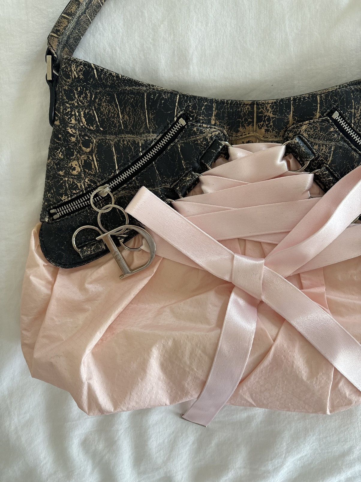 Dior Christian Dior RARE Pink and Black Python Corset Ballet Bag Size ONE SIZE - 2 Thumbnail