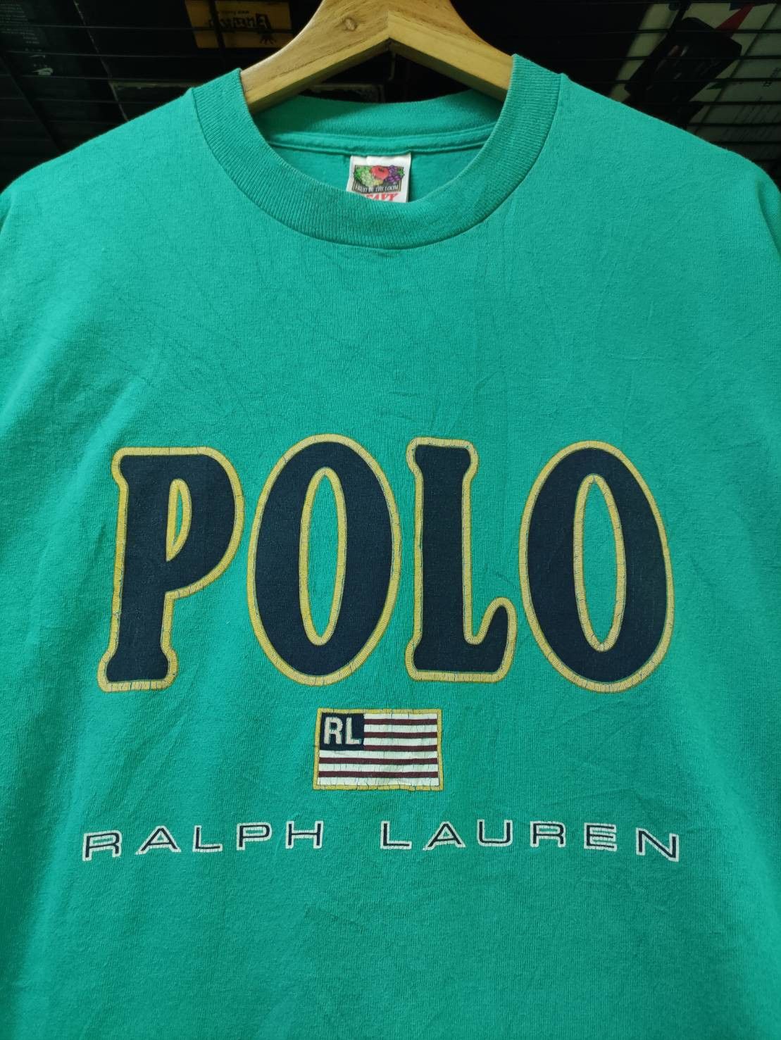 Polo Ralph Lauren Vtg 90's Polo Ralph Lauren Logo Mint Color Shirt Size US XL / EU 56 / 4 - 1 Thumbnail