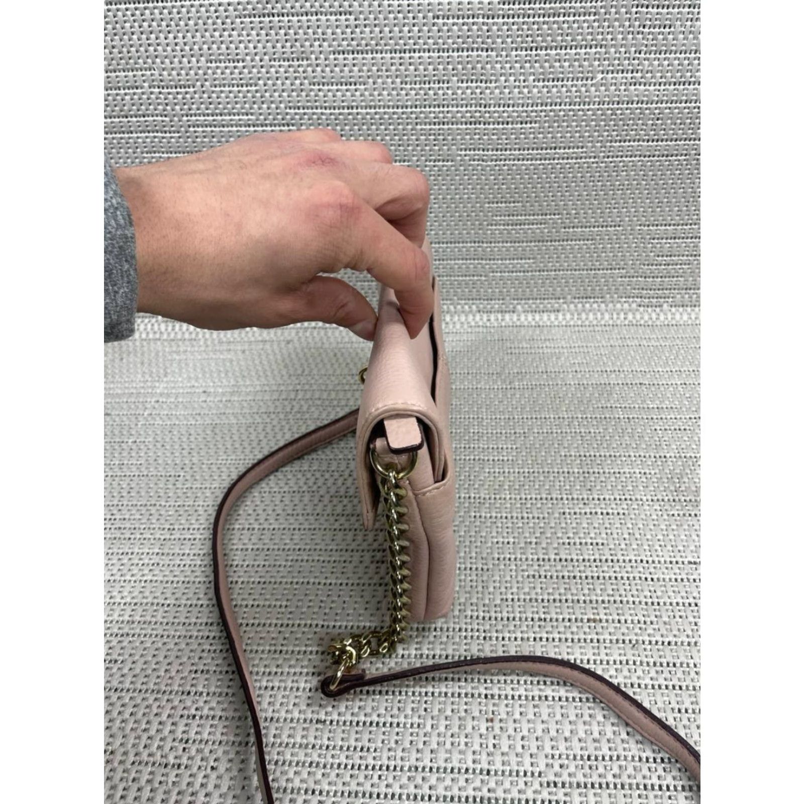 Calvin Klein Calvin Klein Bag Pink Leather Gold Lock Inner Zip Pocket Chain Strap Crossbody Women Small Size ONE SIZE - 3 Thumbnail