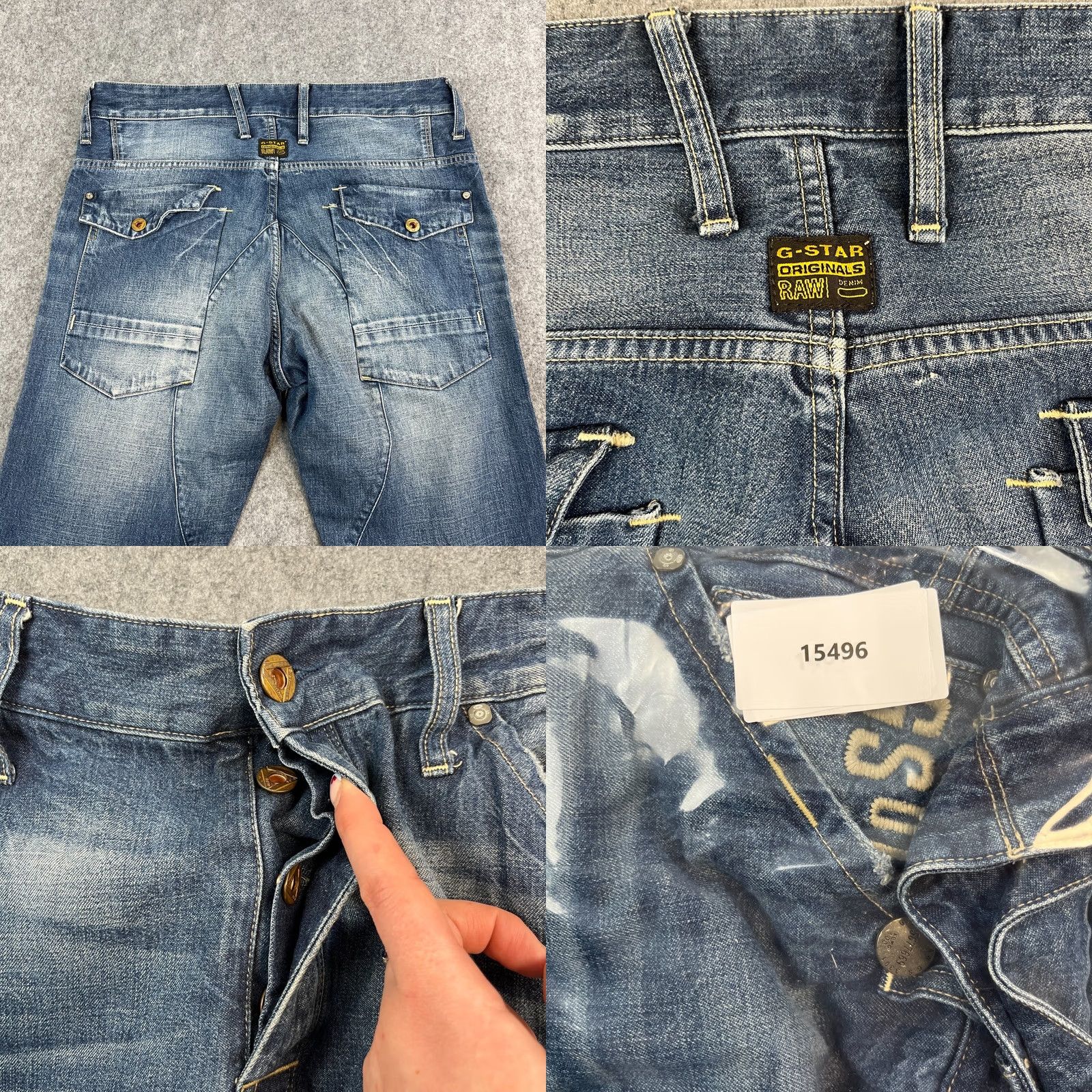 G-Star G-Star Jeans Tapered 3D 34 34 Blue Whiskers Cargo Double Knee Mens Shirt? Size US 34 / EU 50 - 9 Thumbnail