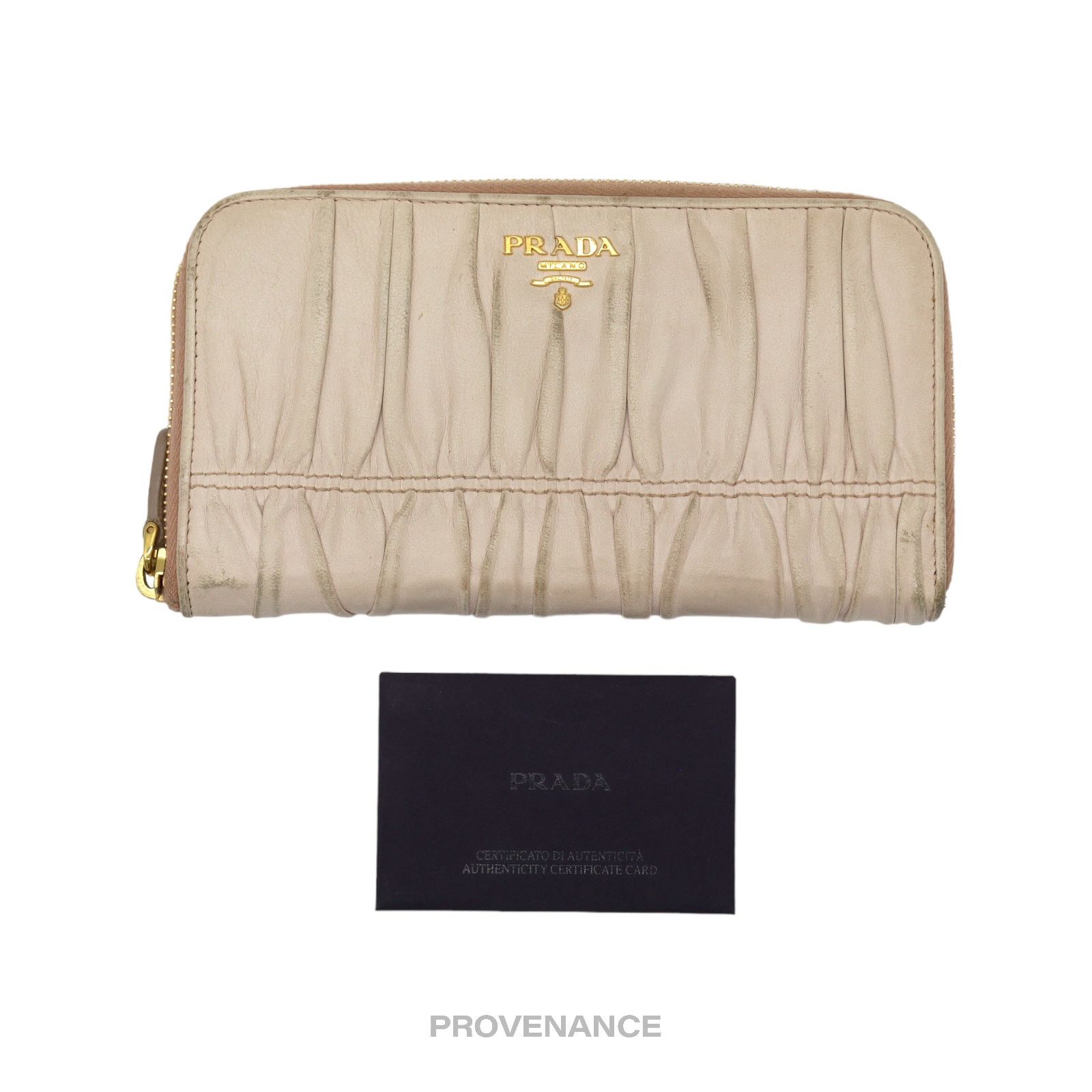 Prada 🔴 Prada Zip Long Wallet - Blush Nappa Gaufre Leather Size ONE SIZE - 1 Thumbnail