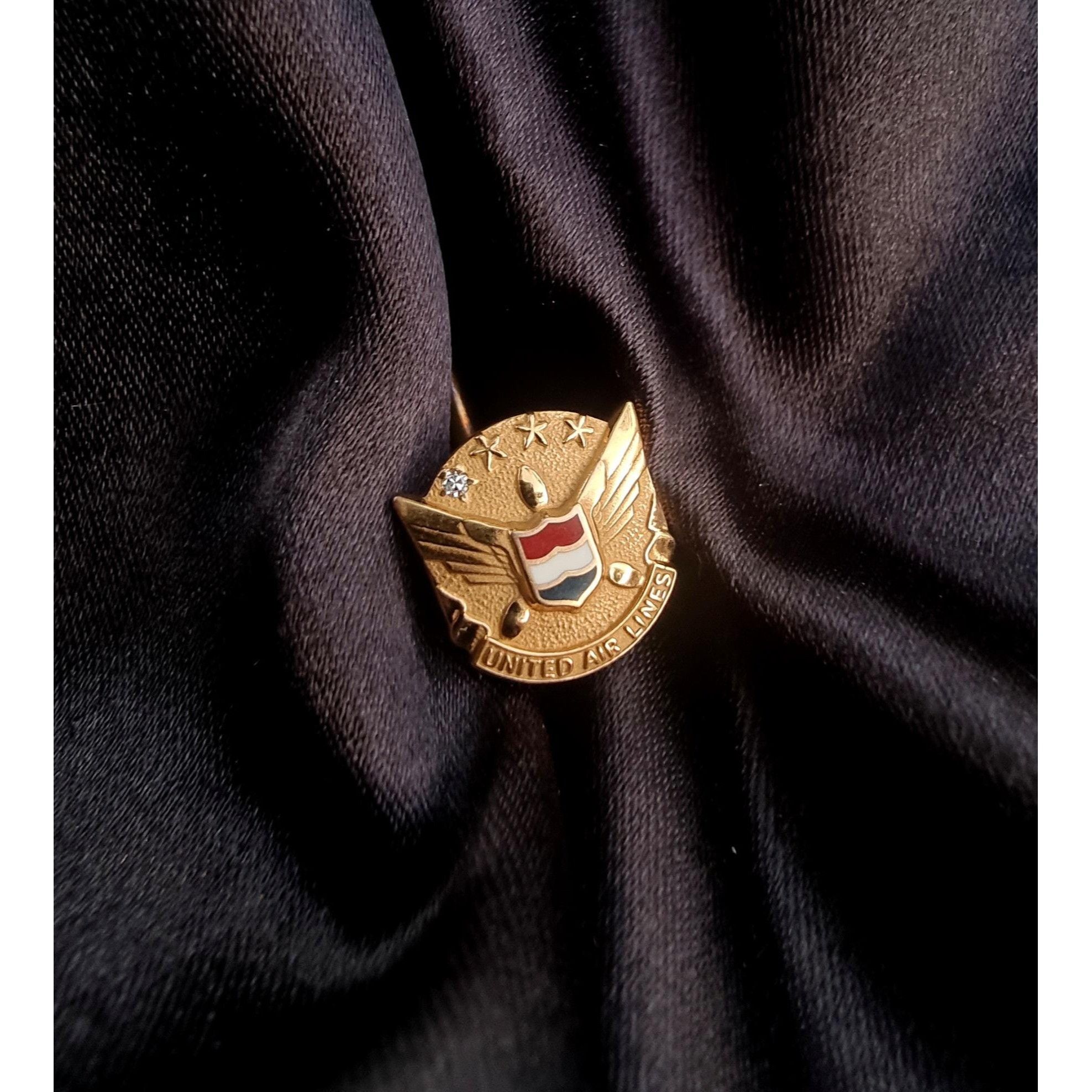 Vintage Vintage United Airlines 1/10 10K Gold Lapel Tie Tack Pin Size ONE SIZE - 1 Thumbnail