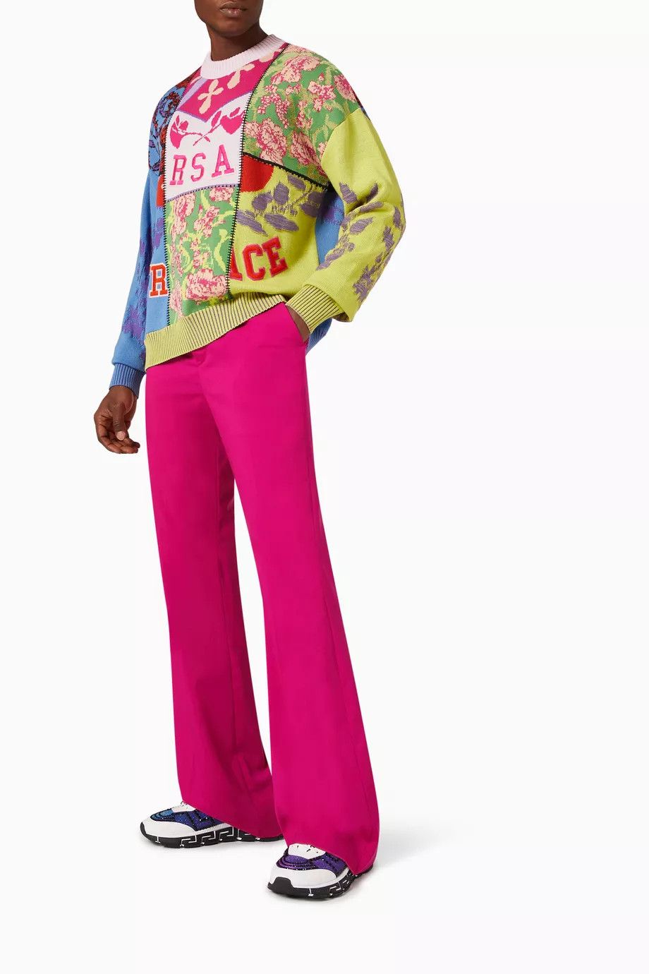 Versace o1y0525 Logo Crewneck Sweater in Multicolor Size US S / EU 44-46 / 1 - 4 Thumbnail