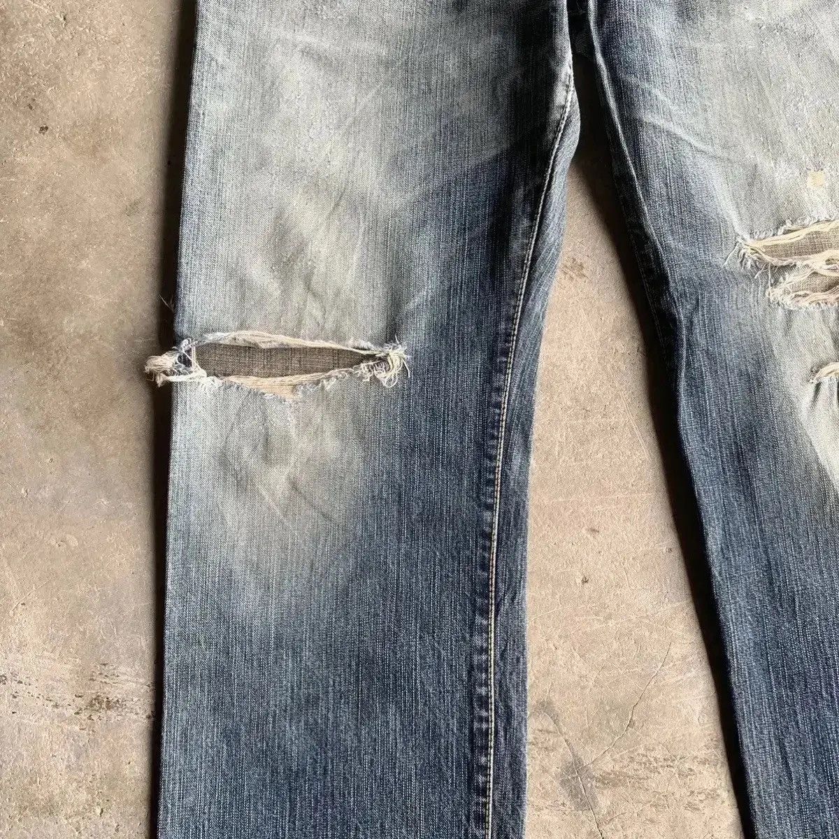 Vintage THRASHED‼️Vintage Edwin 505 Jeans Distressed Denim Pants Size US 36 / EU 52 - 6 Thumbnail