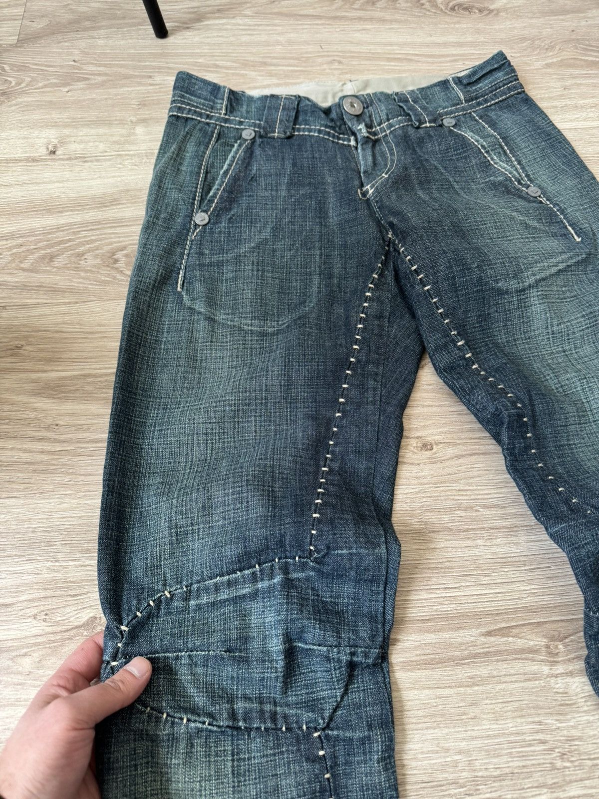 Marithe + Francois Girbaud Vintage Y2K Marithe Francois Girbaud Denim Breeches Capri Size 28" / US 6 / IT 42 - 3 Thumbnail