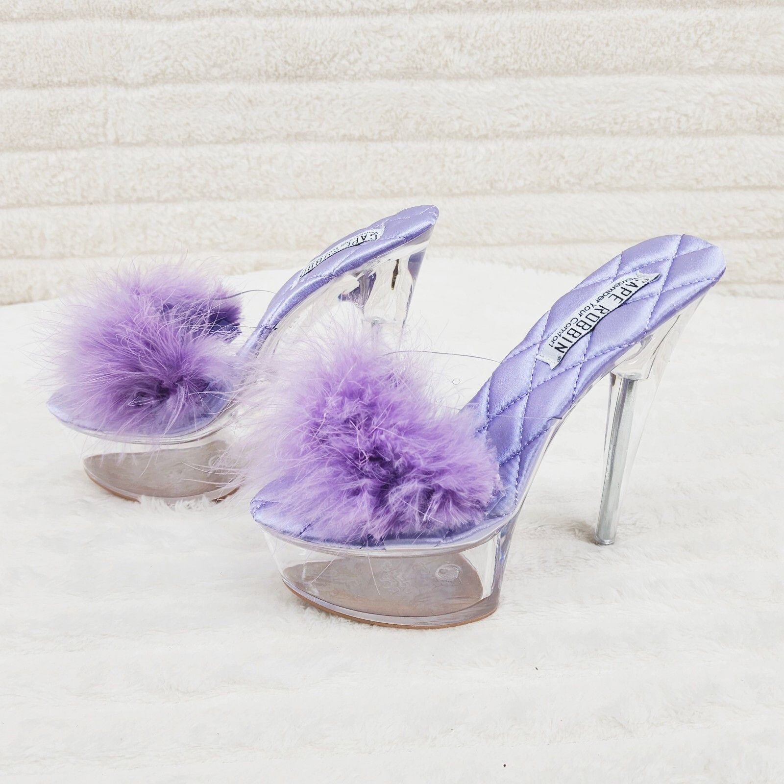Other Maren Marabou Feather Slip On Platform 6" Stiletto Heel Shoe Size US 6 / IT 36 - 4 Thumbnail