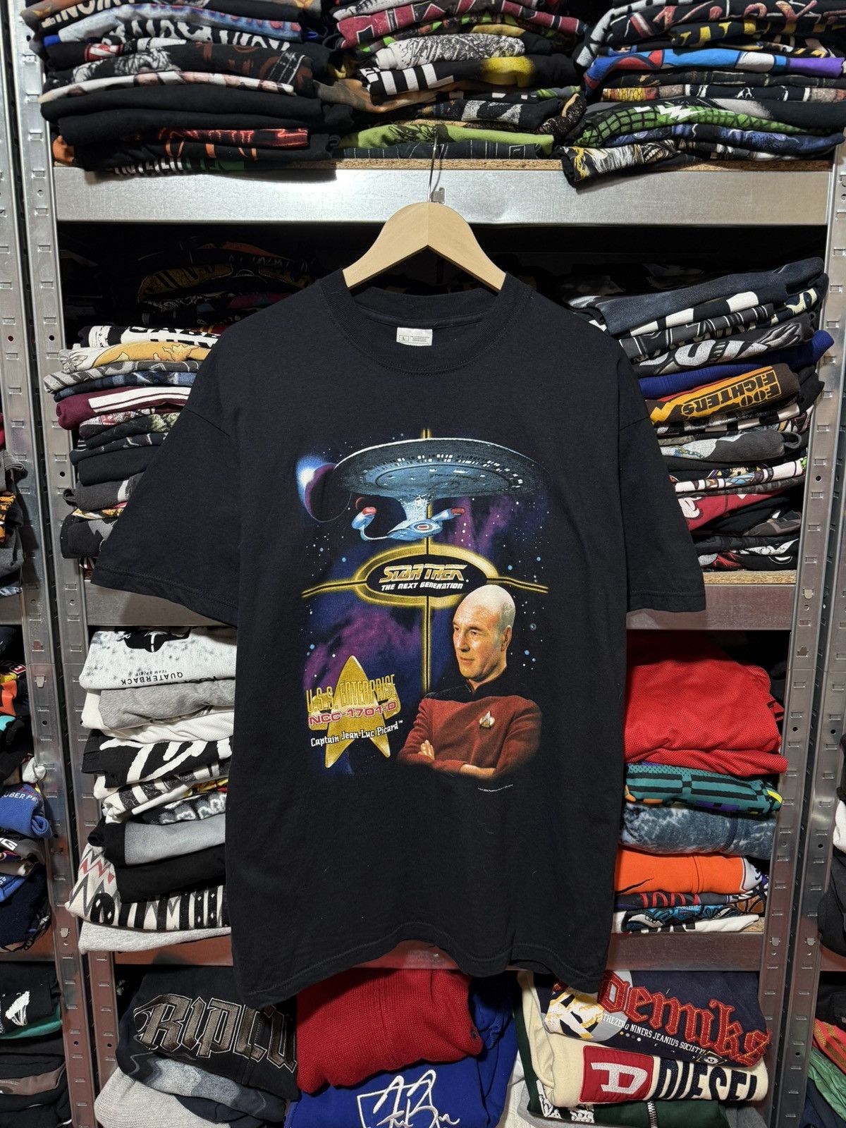 Vintage Vintage 2000 Star Trek The Next Generation Jean-Luc T-Shirt Size US L / EU 52-54 / 3 - 1 Thumbnail