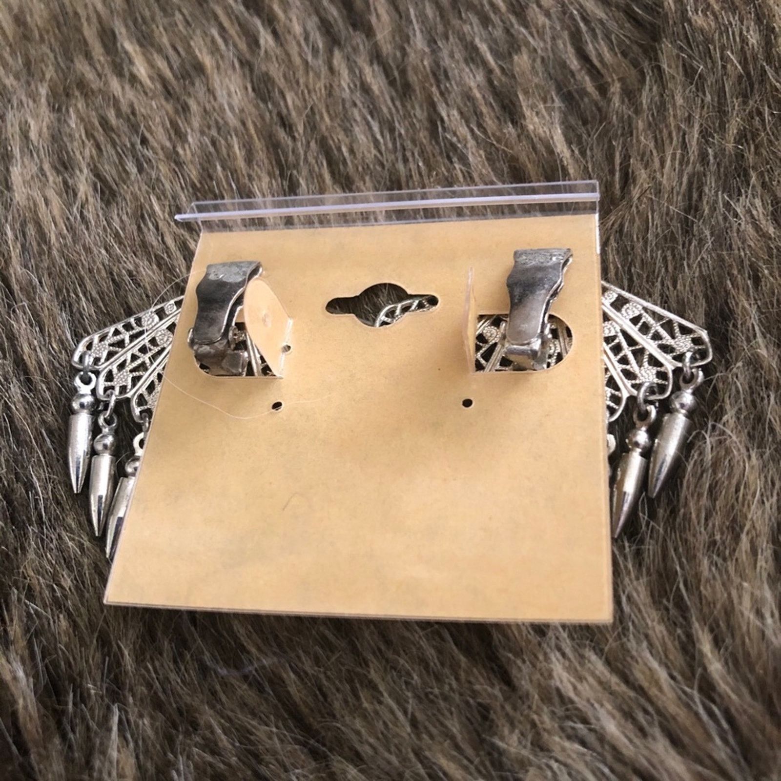 Jewelry Antique Ballou rhodium plated fan style earrings Size ONE SIZE - 2 Thumbnail