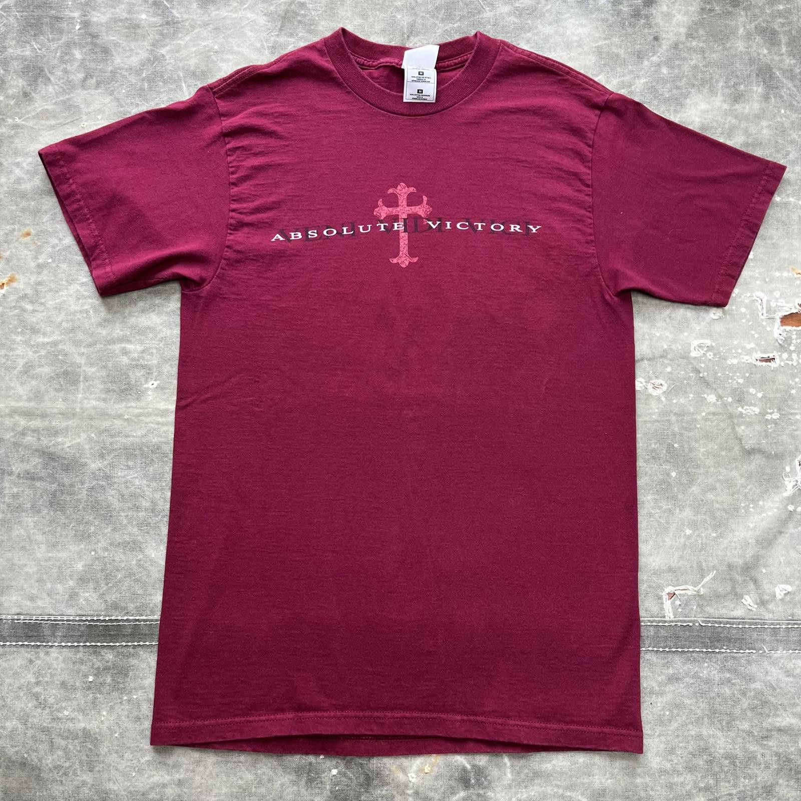 Fruit Of The Loom × Vintage Vintage Y2K Absolute Victory Jesus Religious Cross Shirt Size US M / EU 48-50 / 2 - 4 Thumbnail
