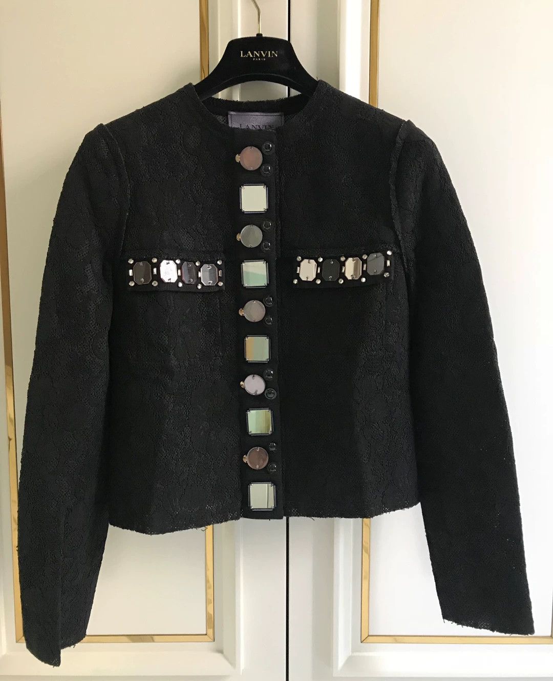 Lanvin new lanvin black gem coat fr34 Size US XS / EU 42 / 0 - 1 Thumbnail