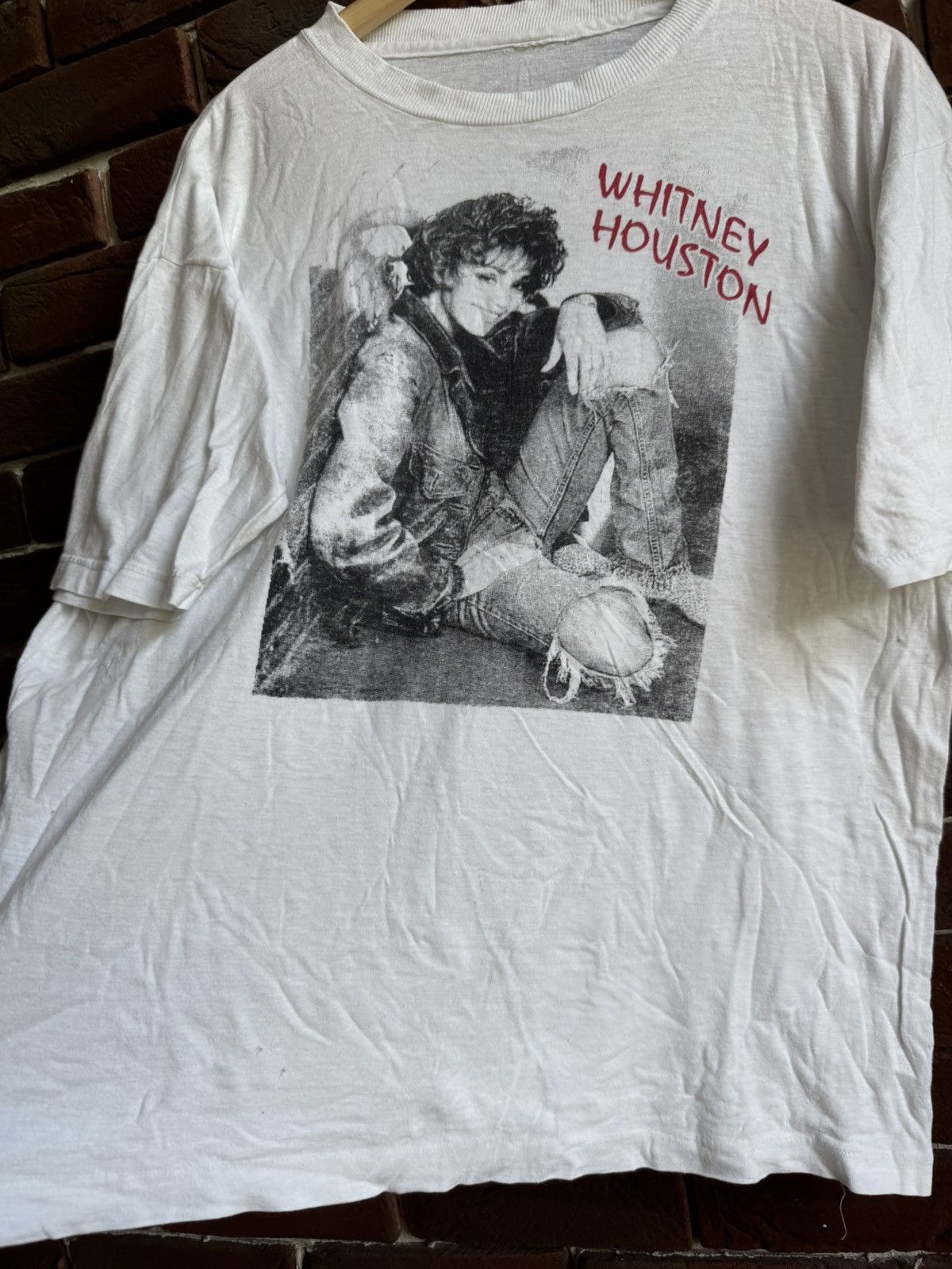 Band Tees × Rap Tees × Vintage Whitney Houston Vintage 90s Rap Band Tee Rare Print Love Size US L / EU 52-54 / 3 - 4 Thumbnail