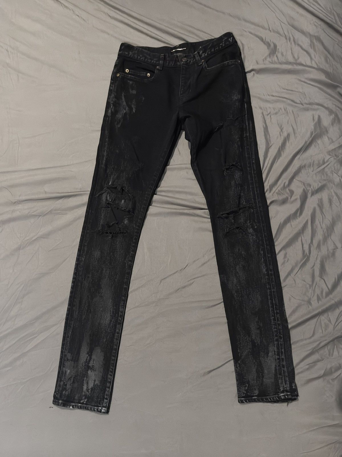 Saint Laurent Paris Saint Laurent FW14 Oil Stain Denim jeans | Grailed