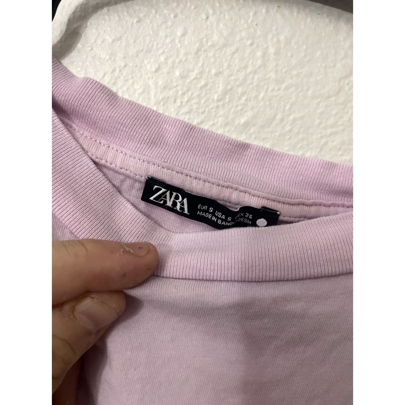 Zara ZARA T-Shirt Women's Size S Purple Solid Cotton Crew Neck Short Sleeve Basic Shirt Size S / US 4 / IT 40 - 2 Thumbnail