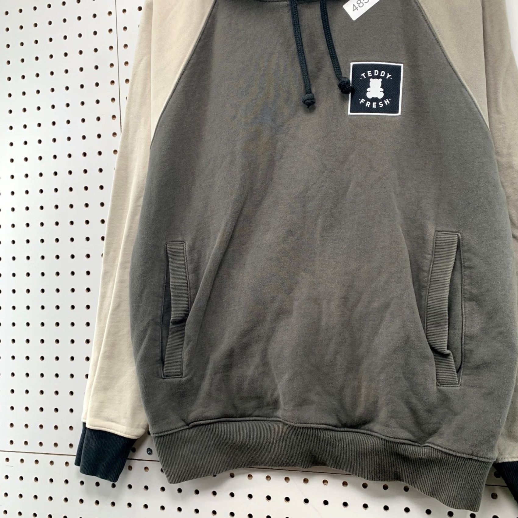 Teddy Fresh Teddy Fresh Hoodie Mens M Gray Tan Raglan Sweatshirt Colorblock Pullover Size US M / EU 48-50 / 2 - 7 Thumbnail