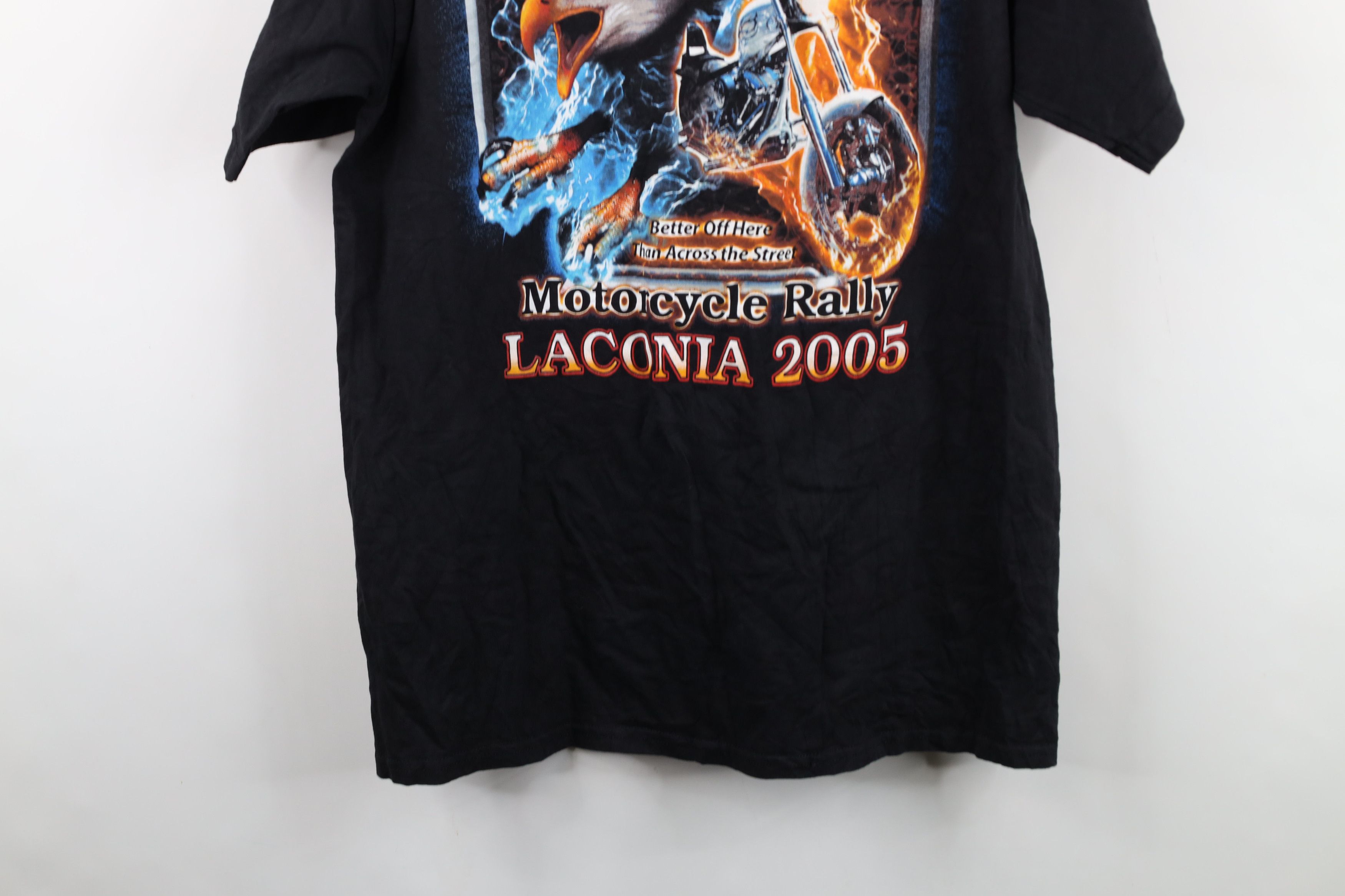Vintage Vintage Y2K 2005 Saloon Motorcycle Eagle Laconia T-Shirt Size US L / EU 52-54 / 3 - 13 Thumbnail
