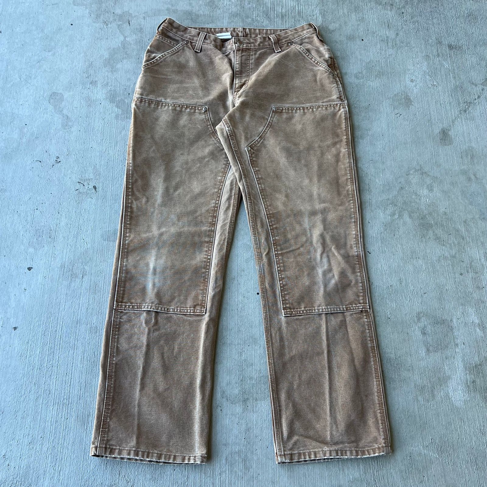Carhartt × Vintage Carhartt WOMENS brown double knee work wear carpenter pants Size US 33 - 1 Thumbnail