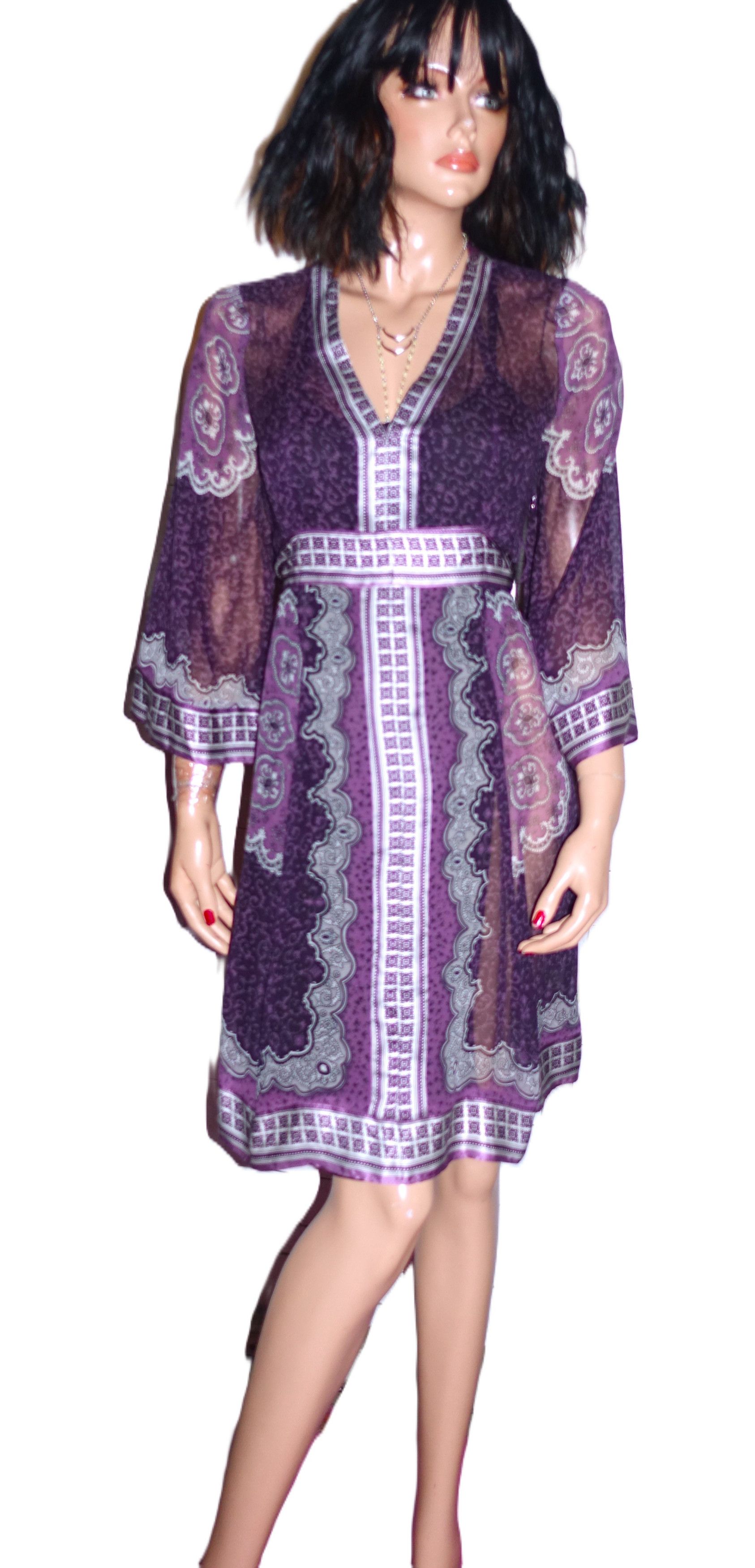 I.N.C Inc International Concepts Purple Boho Dress 8 Size M / US 6-8 / IT 42-44 - 2 Thumbnail