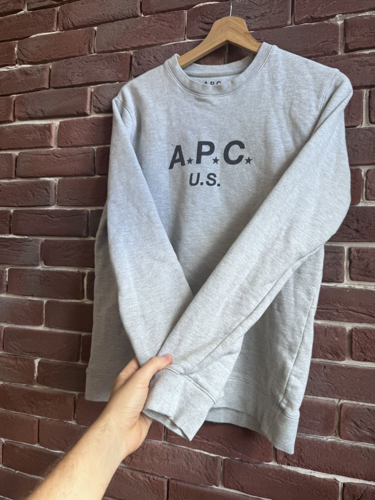 A.P.C. A.P.C Logo Sweatshirt Grey Crewneck Made in USA M hype Size US M / EU 48-50 / 2 - 3 Thumbnail