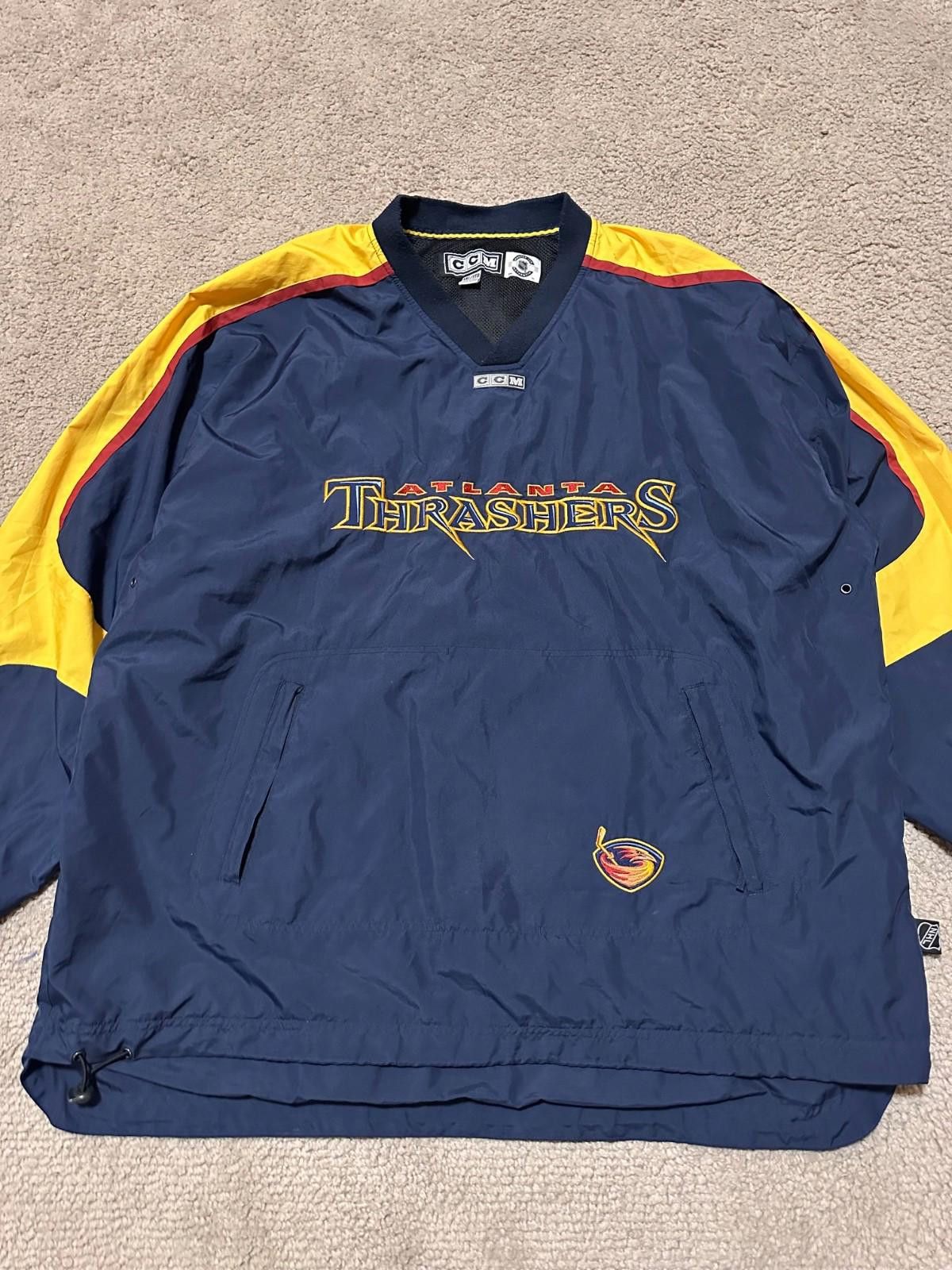 Ccm VTG CCM NHL ATLANTA THRASHERS MEN'S PULLOVER WINDBREAKER XXL Size ONE SIZE - 3 Thumbnail