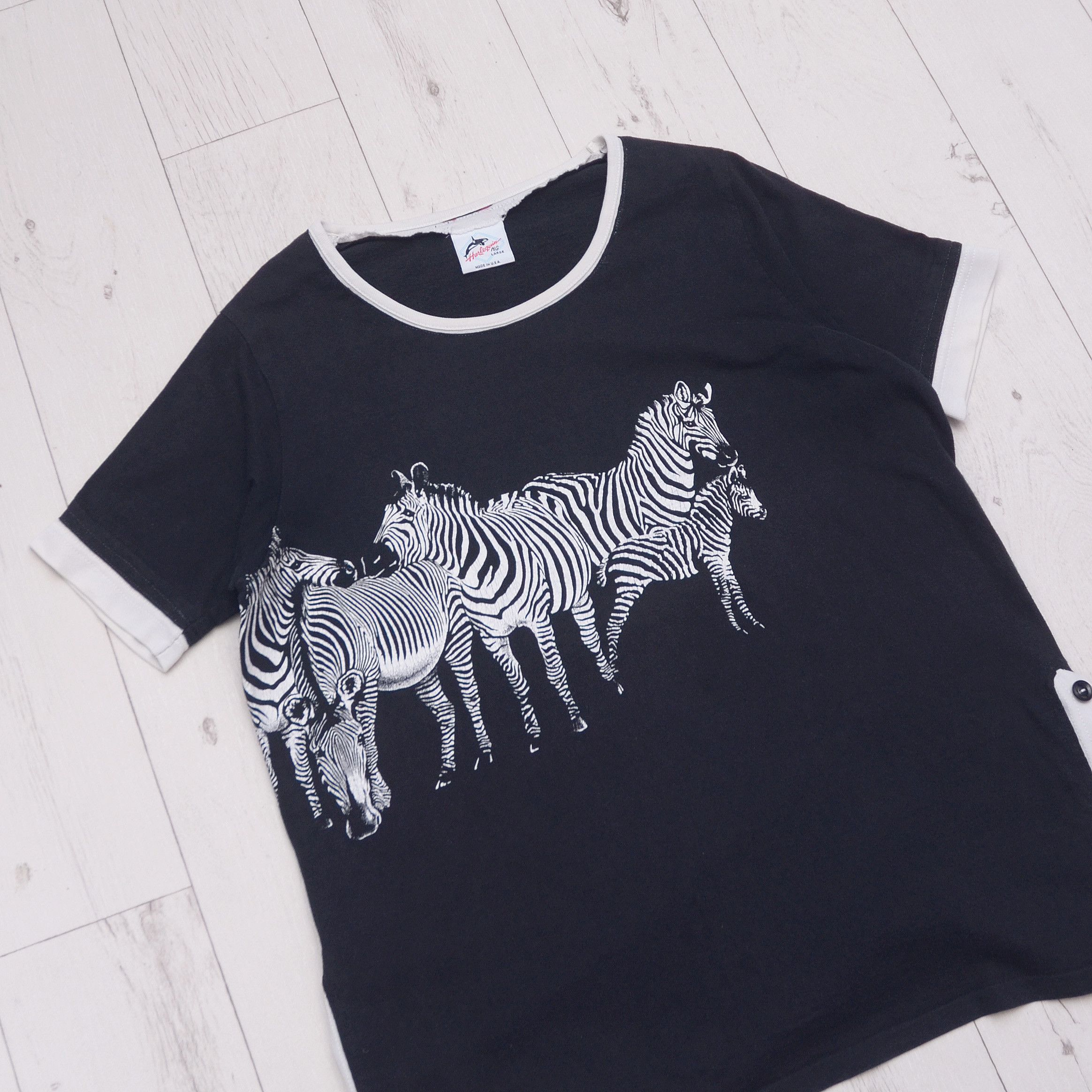 Vintage Vintage 80s Harlequin Zebras Single Stitch Rare T-shirt USA Size US M / EU 48-50 / 2 - 3 Thumbnail