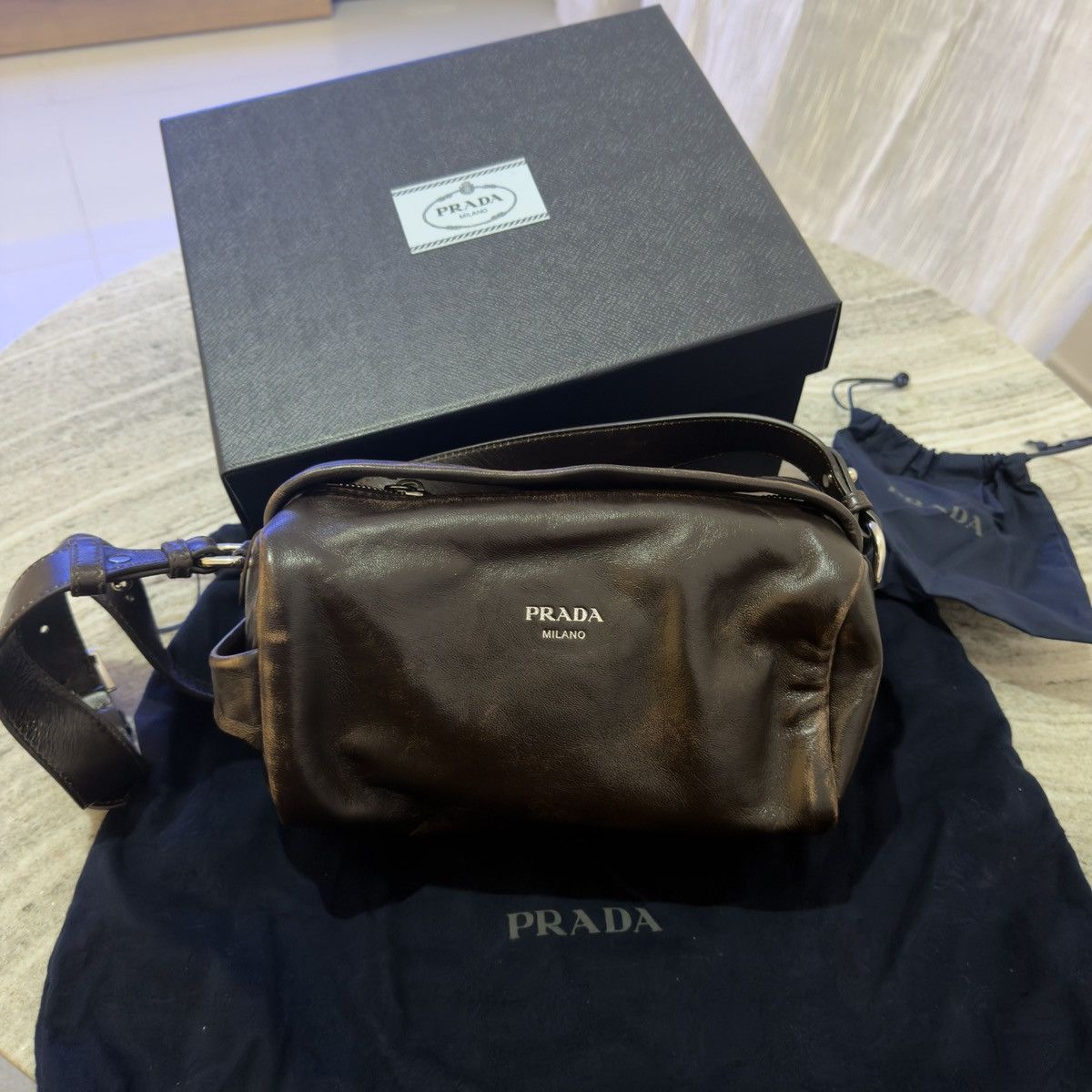 Prada × Streetwear × Vintage Prada Archive distressed dragon brown