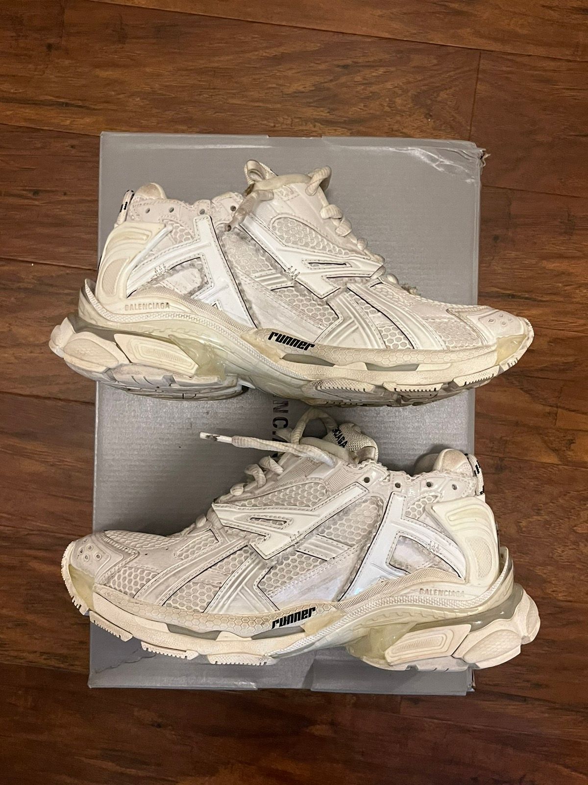 Pre-owned Balenciaga Lace-up Runners White Shoes