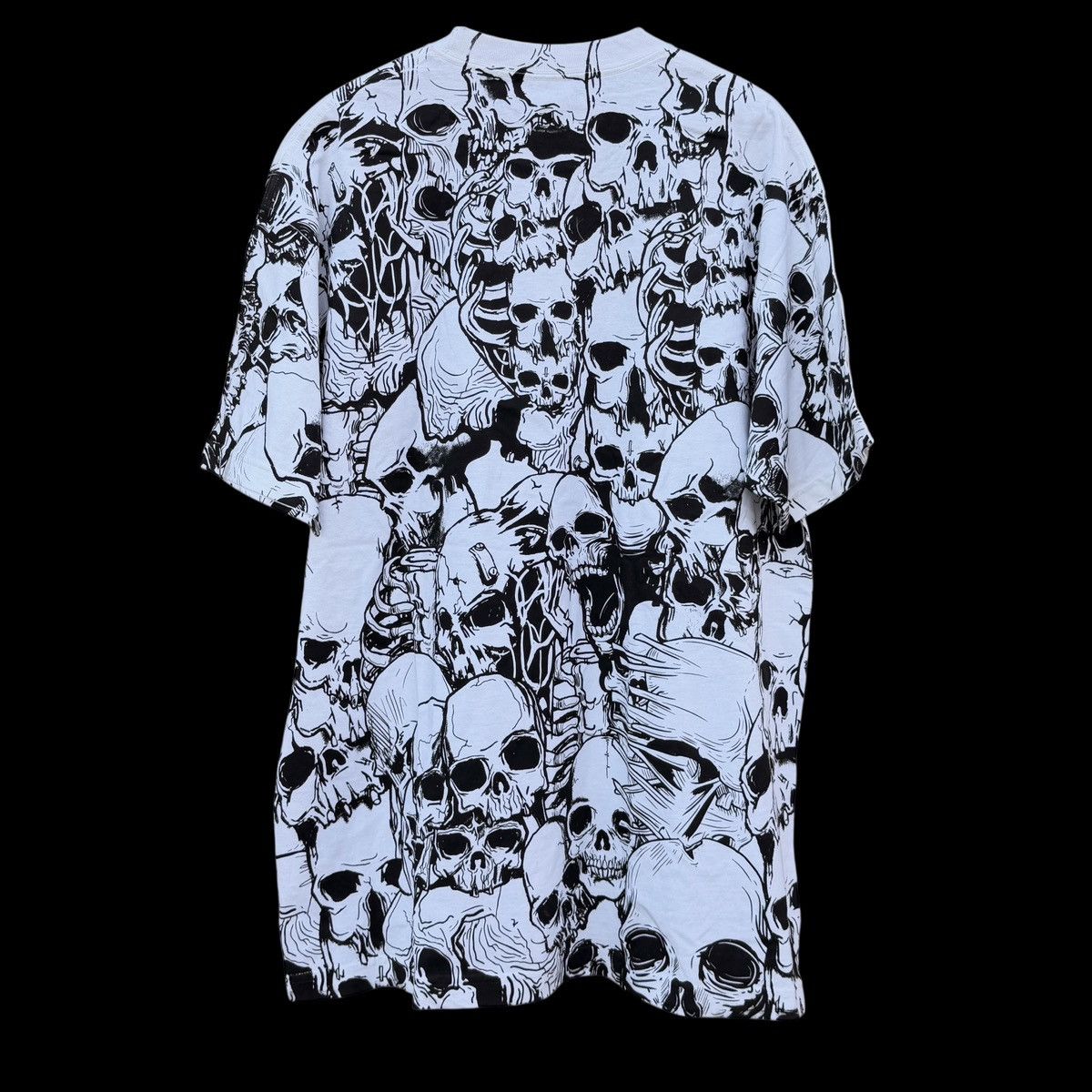 Other Vintage Y2K Skulls AOP T-Shirt XL White Cyber Grunge Gothic Size US XL / EU 56 / 4 - 2 Thumbnail