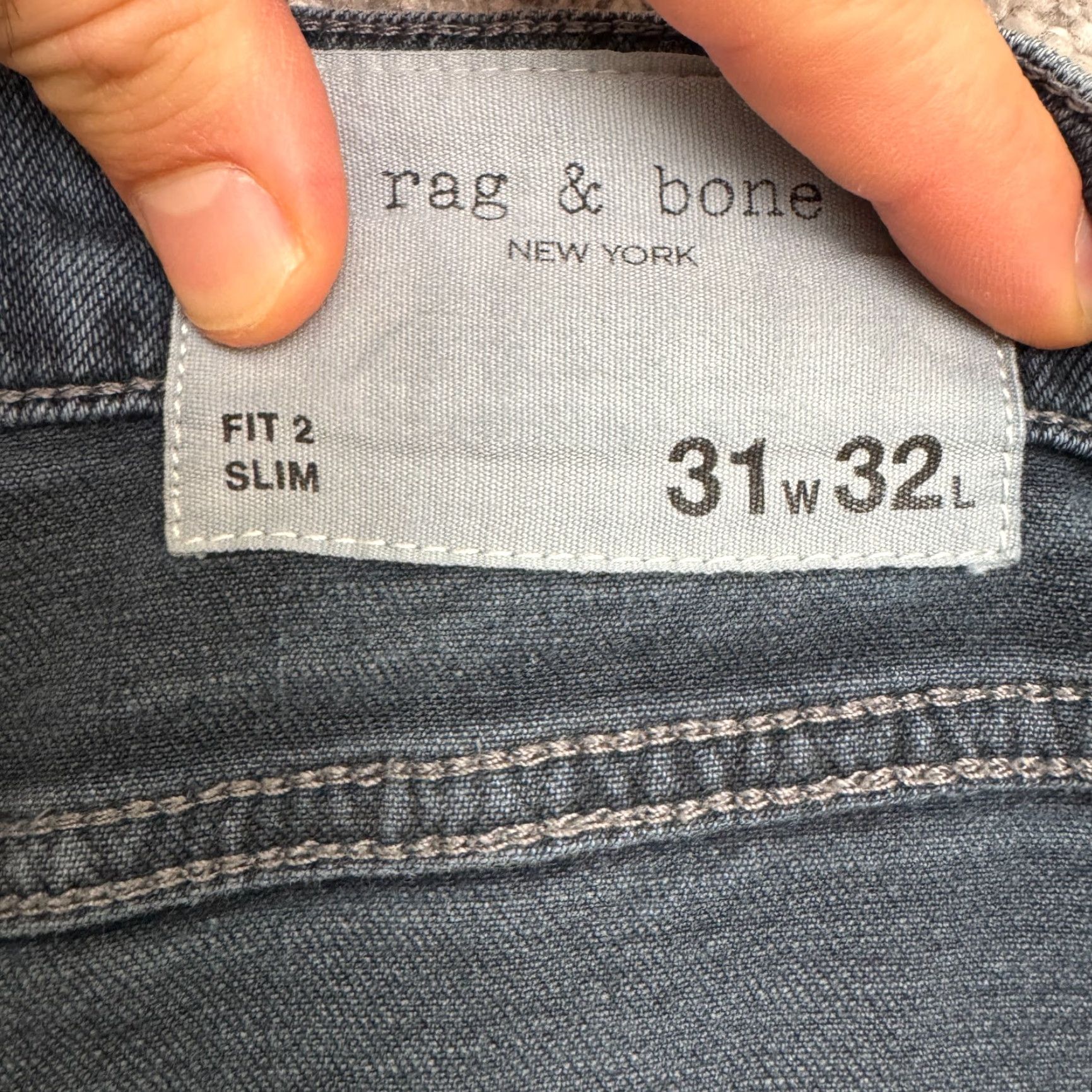 Rag & Bone RAG & BONE Fit 2 Denim Jeans Mens 31x32 Slim Straight Mid Rise Blue 5-Pocket Designer Classic Mens Size US 31 - 7 Thumbnail