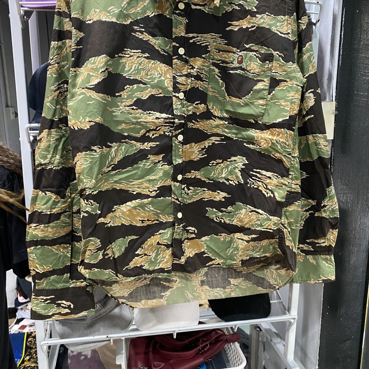 Bape × Vintage Bape Tiger Stripe Button-Up Shirt Size US S / EU 44-46 / 1 - 4 Thumbnail
