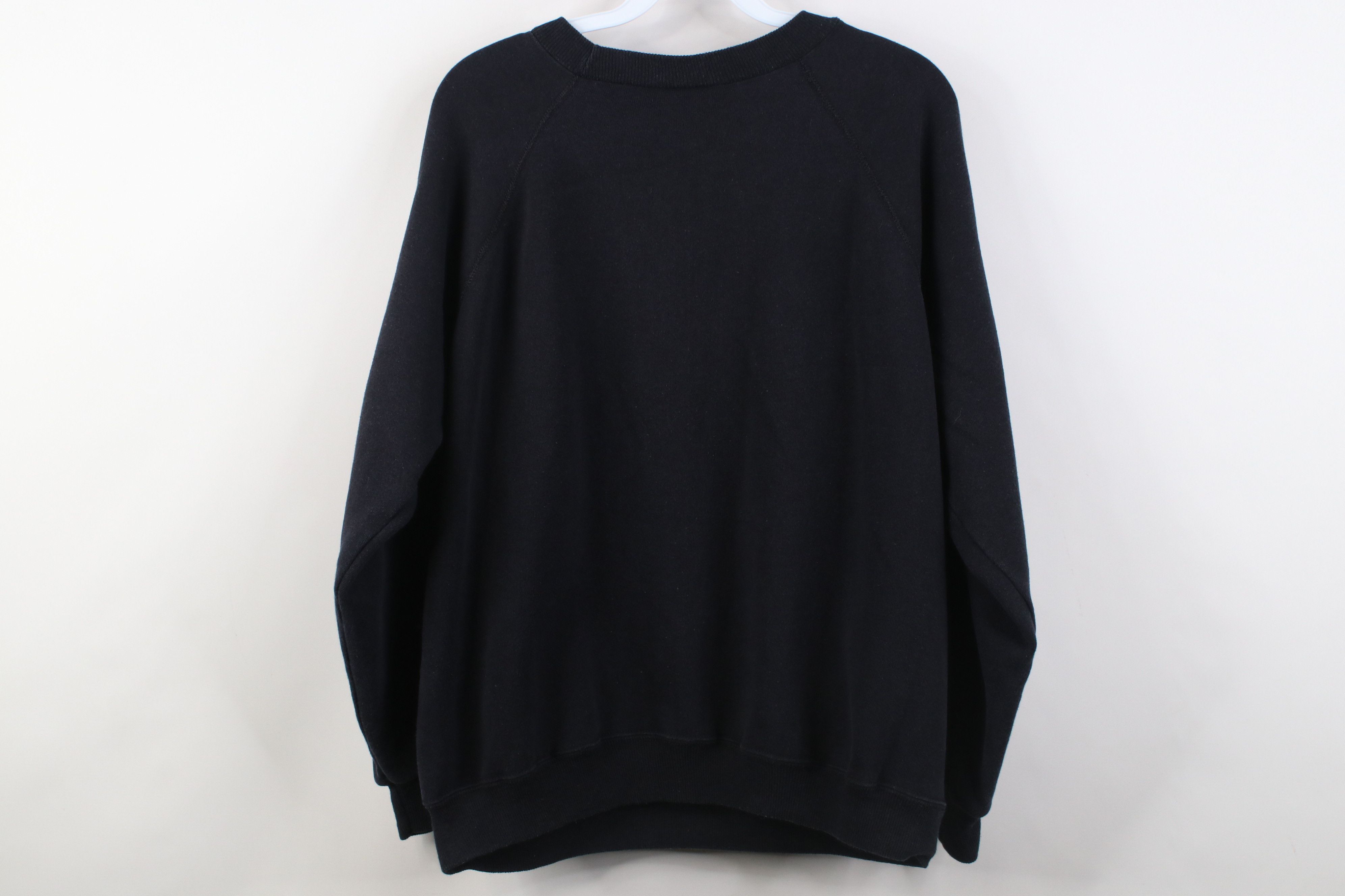 Vintage Vintage 90s Streetwear Blank Crewneck Sweatshirt Black USA Size L / US 10 / IT 46 - 9 Thumbnail
