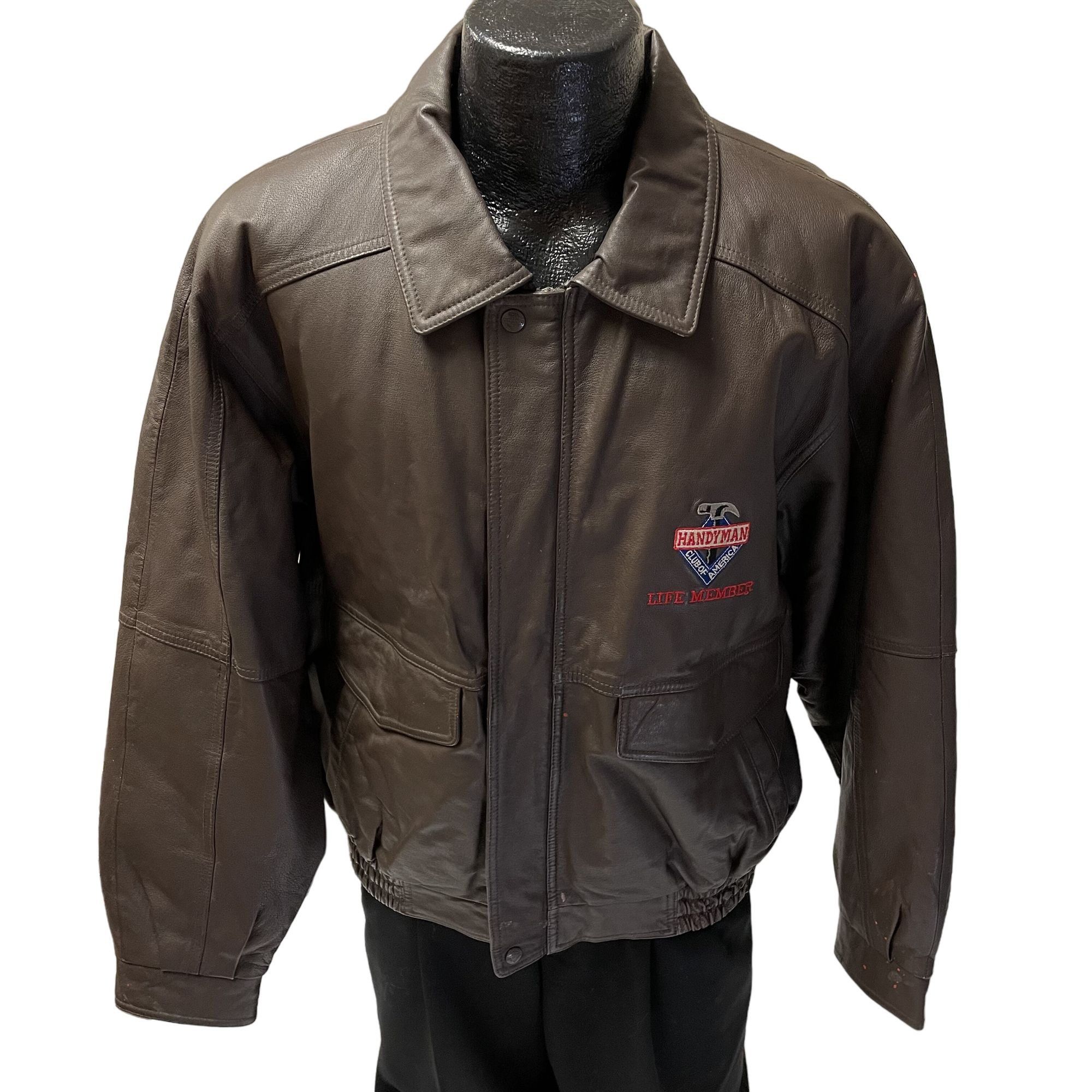 Other Vtg Handyman Club of America Brown Leather BOMBER Size US XL / EU 56 / 4 - 2 Thumbnail