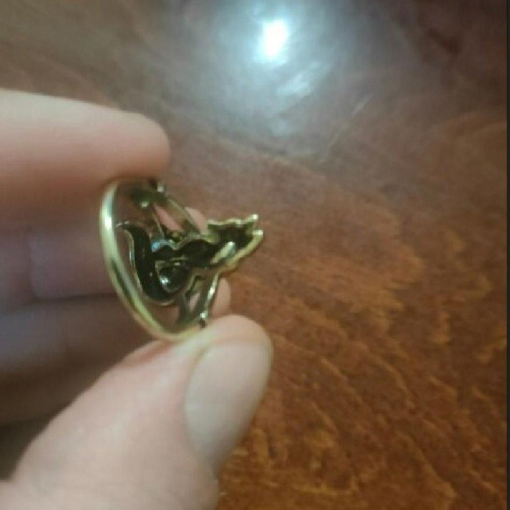 Designer 925 Silver Filled Old Fox Antique Gold Tone Ring - Size 6 Size ONE SIZE - 5 Thumbnail