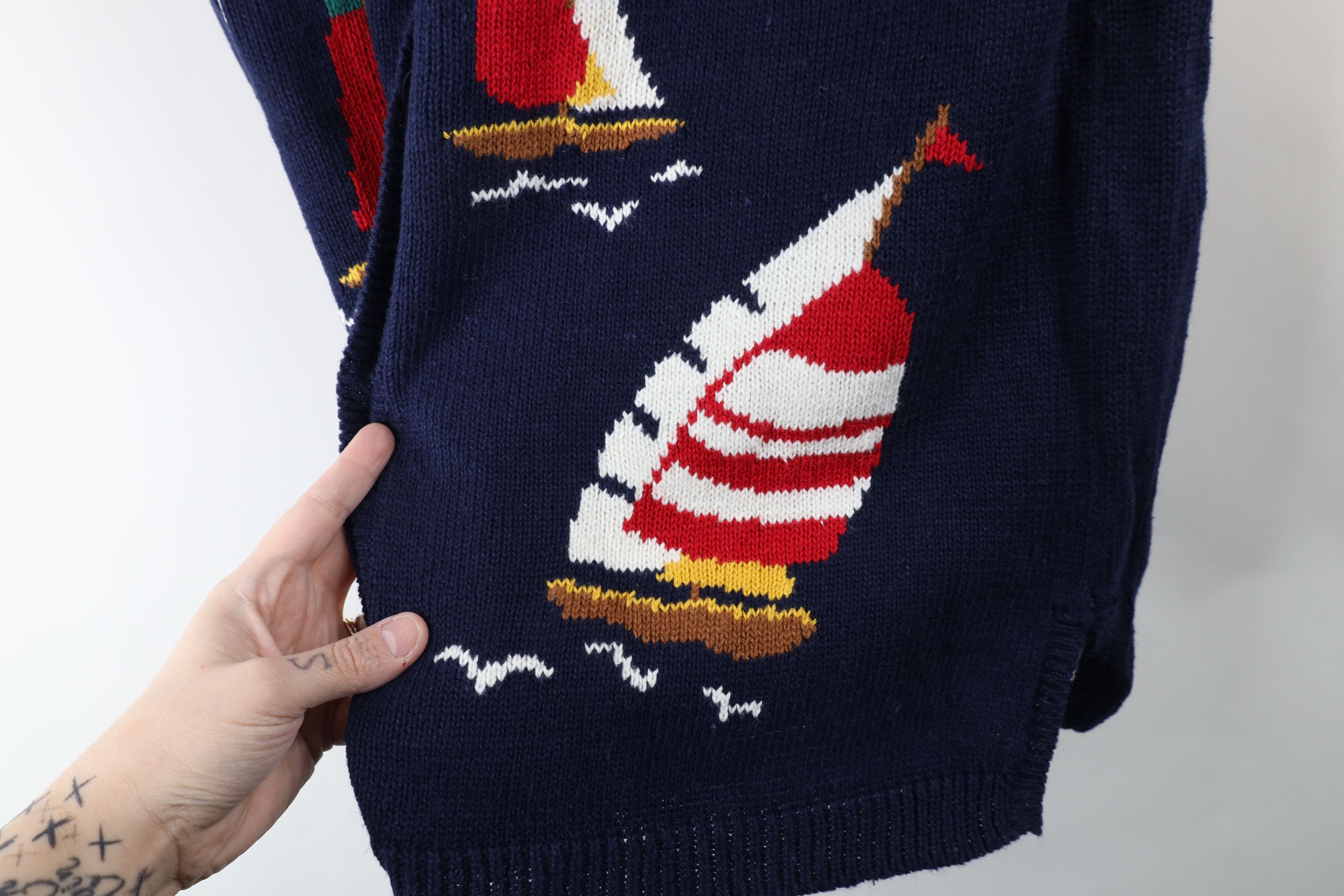 Vintage Deadstock Vintage 90s Streetwear Cardigan Sweater Vest Size XL / US 12-14 / IT 48-50 - 8 Thumbnail