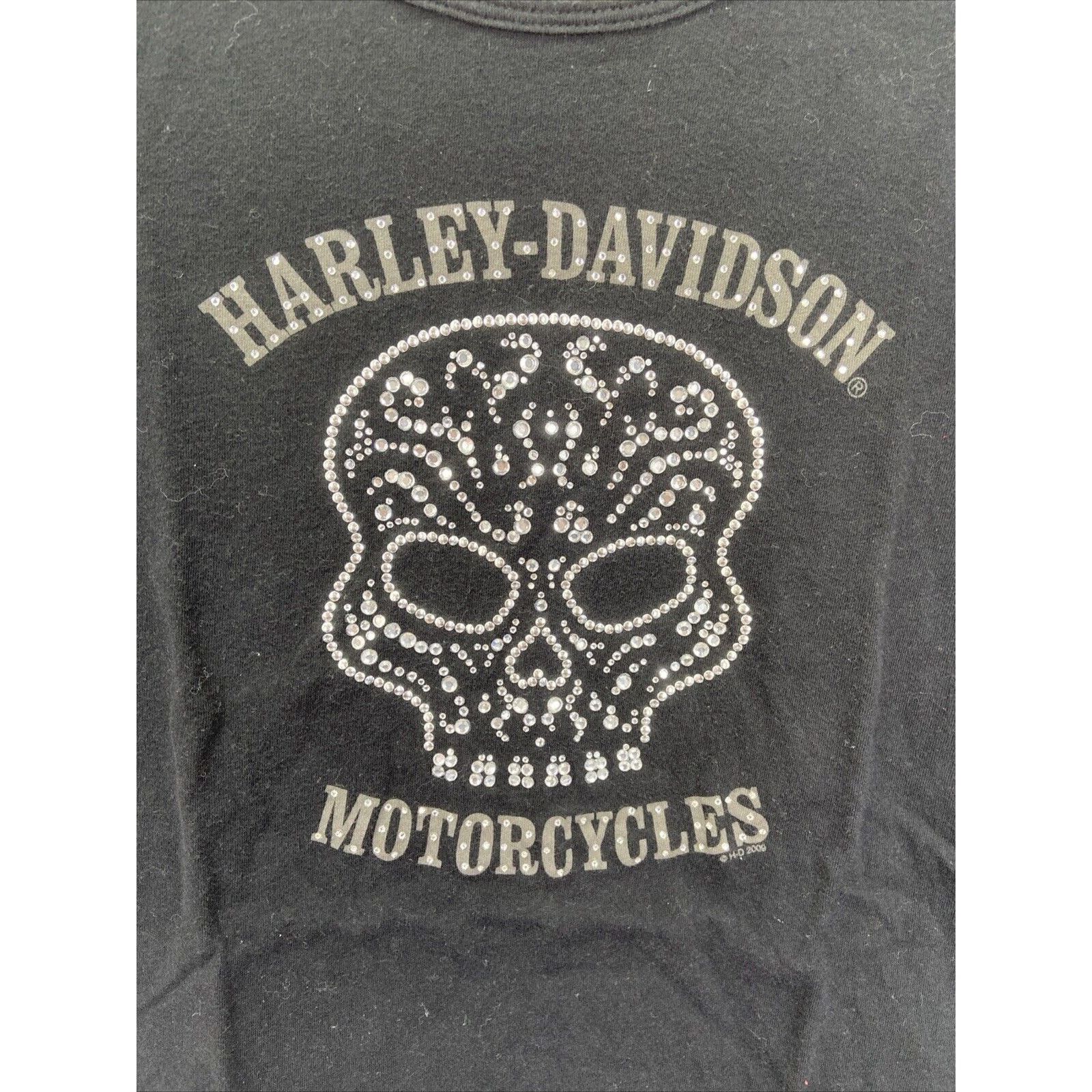 Harley Davidson Harley Davidson 2009 Bedazzled Skull Women’s T-Shirt Medium Size M / US 6-8 / IT 42-44 - 2 Thumbnail
