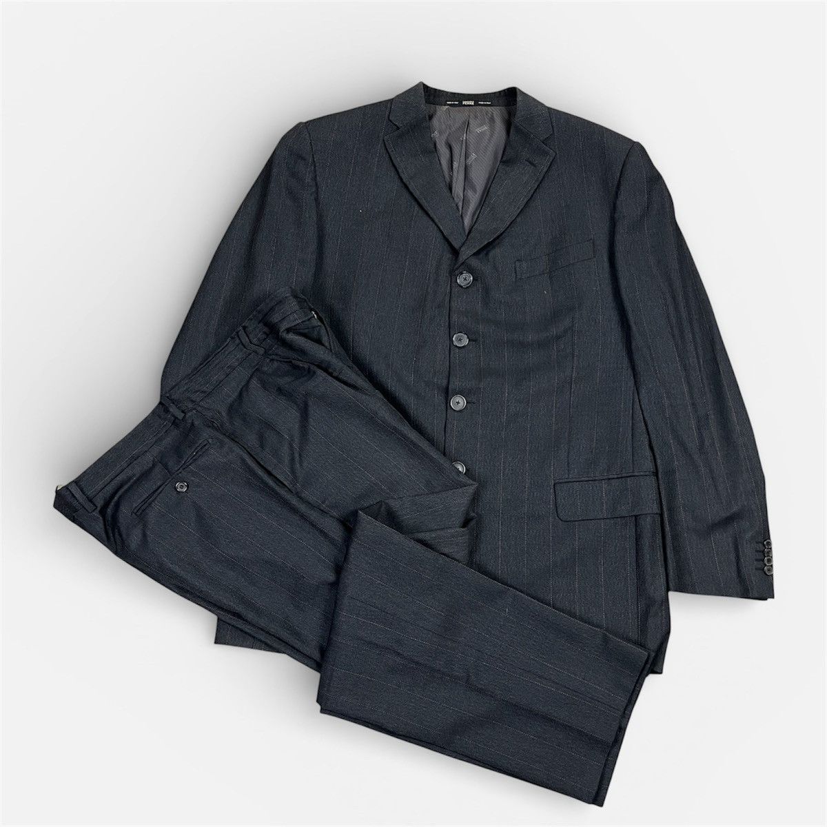 Gianfranco Ferre Gianfranco Ferré Men’s 2-Piece Suit Charcoal Pinstripe Wool Size 46R - 1 Thumbnail